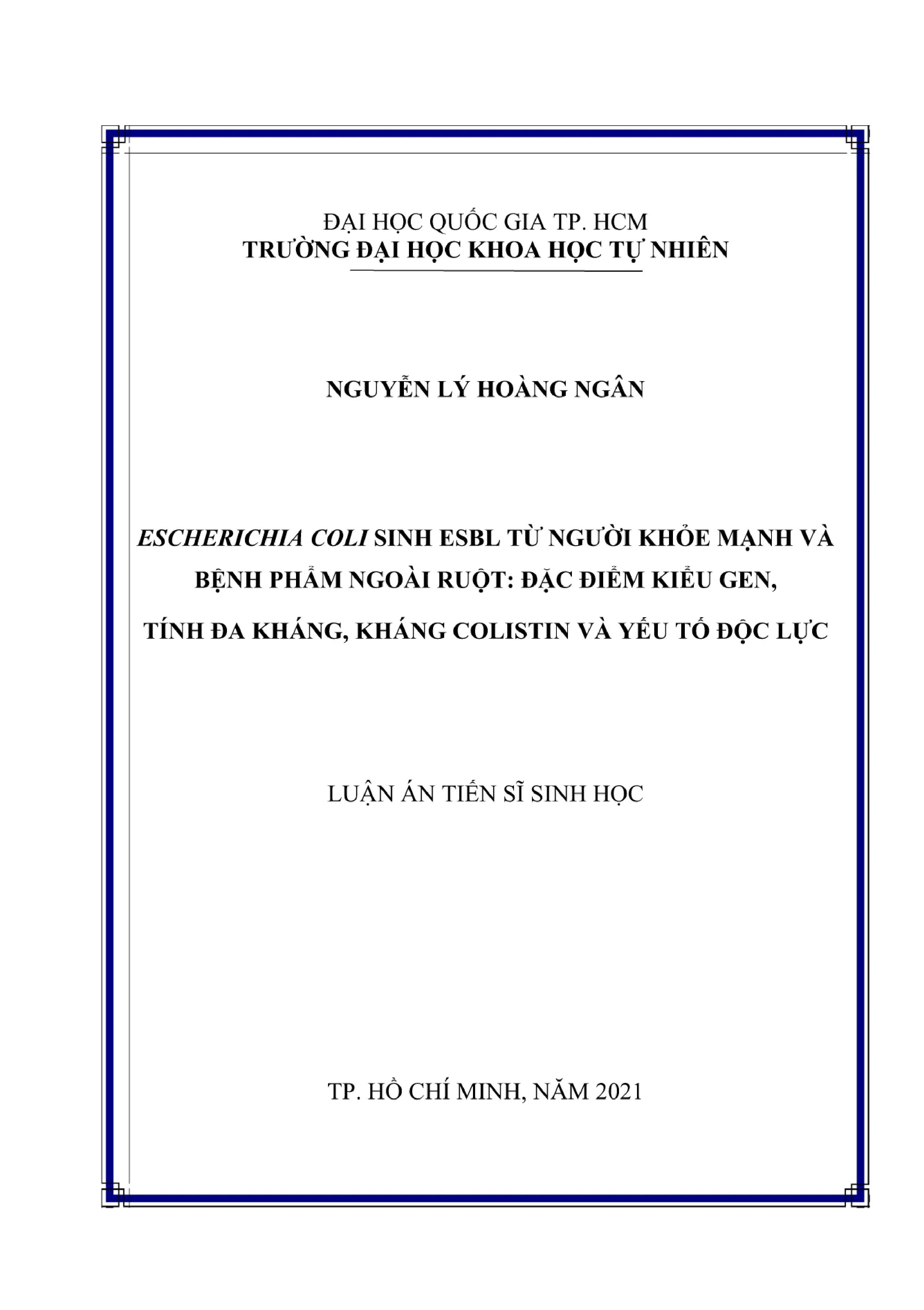 E. coli sinh ESBL: Đặc điểm kiểu gen và kháng colistin