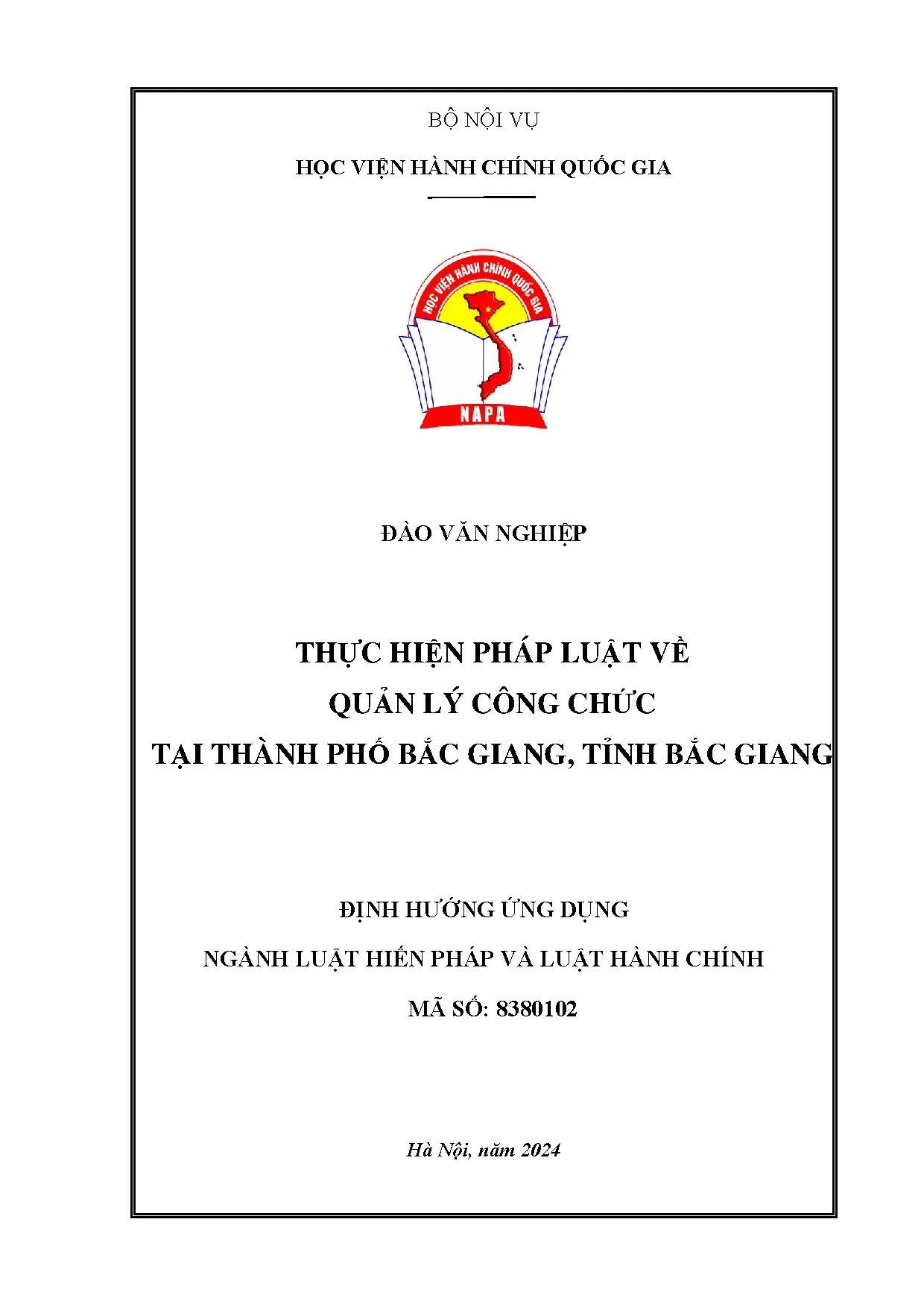 Thực hiện pháp luật quản lý công chức tại Bắc Giang