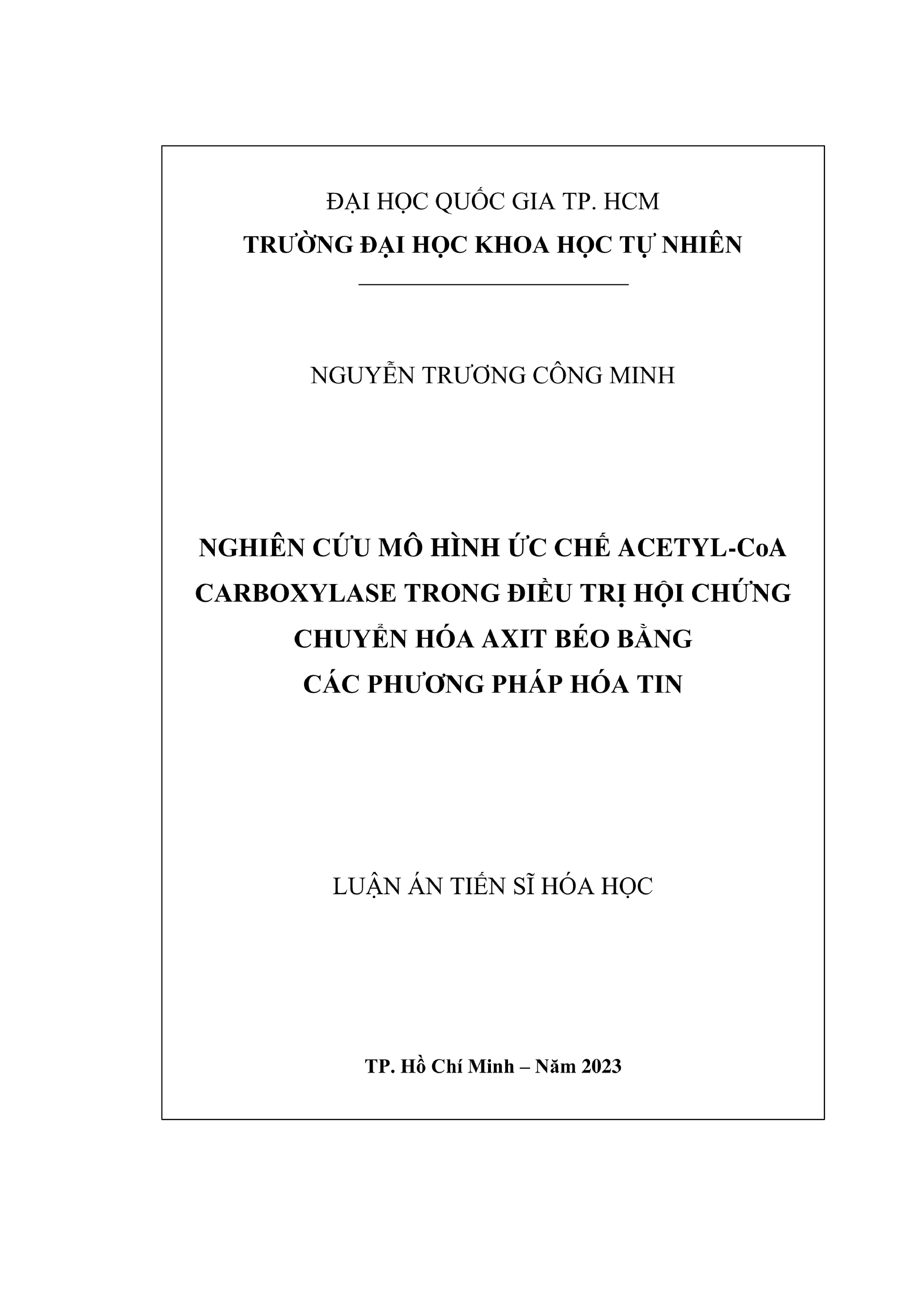 Ức chế Acetyl-CoA Carboxylase điều trị hội chứng chuyển hóa axit béo
