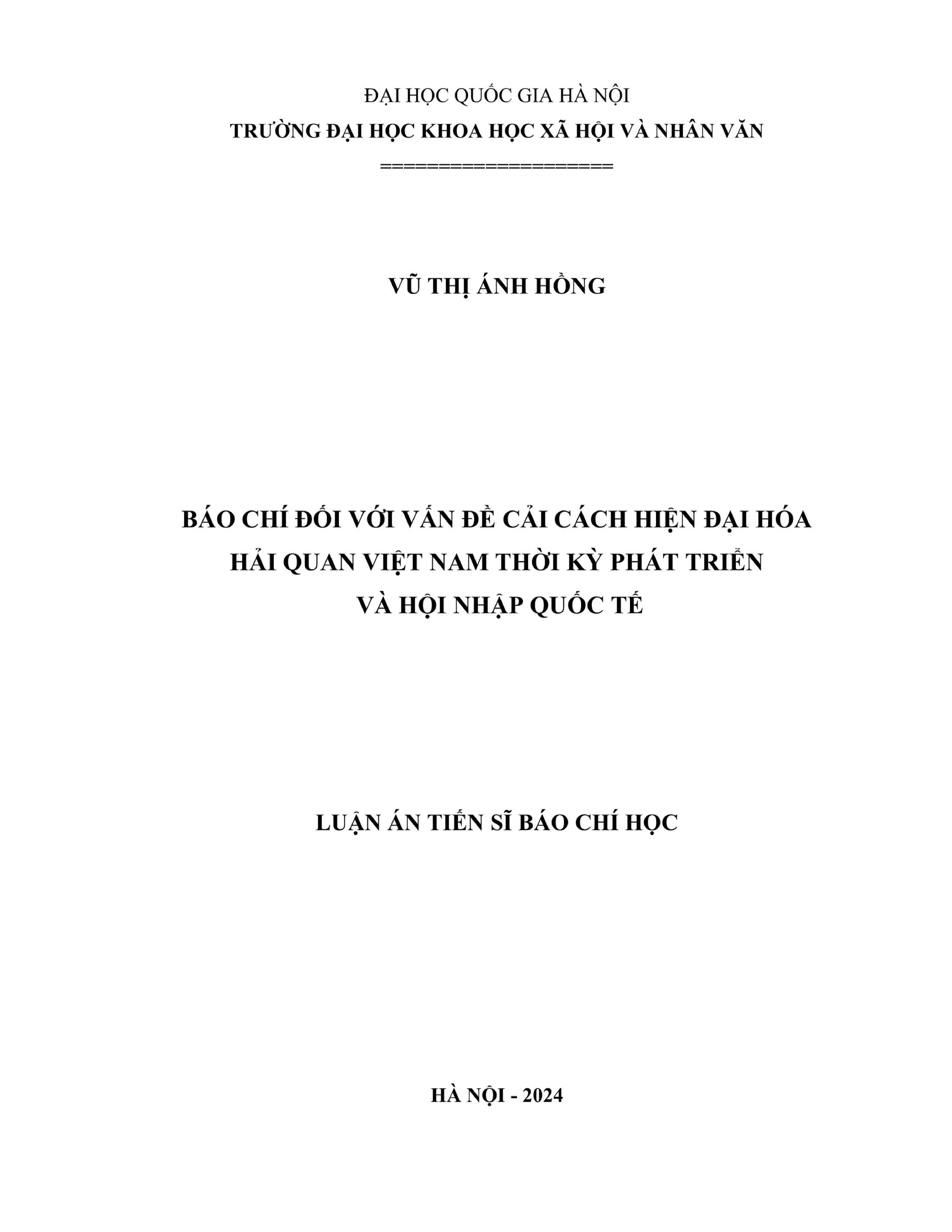 Báo chí với cải cách hiện đại hóa Hải quan Việt Nam