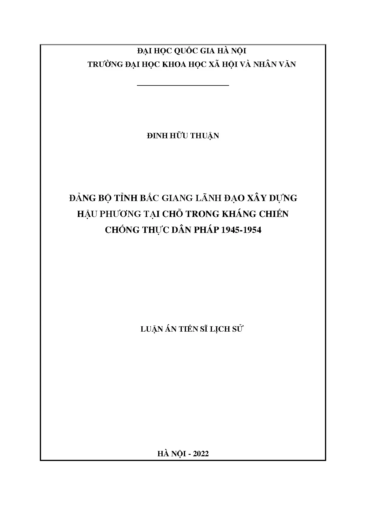 Đảng bộ Bắc Giang lãnh đạo xây dựng hậu phương 1945-1954