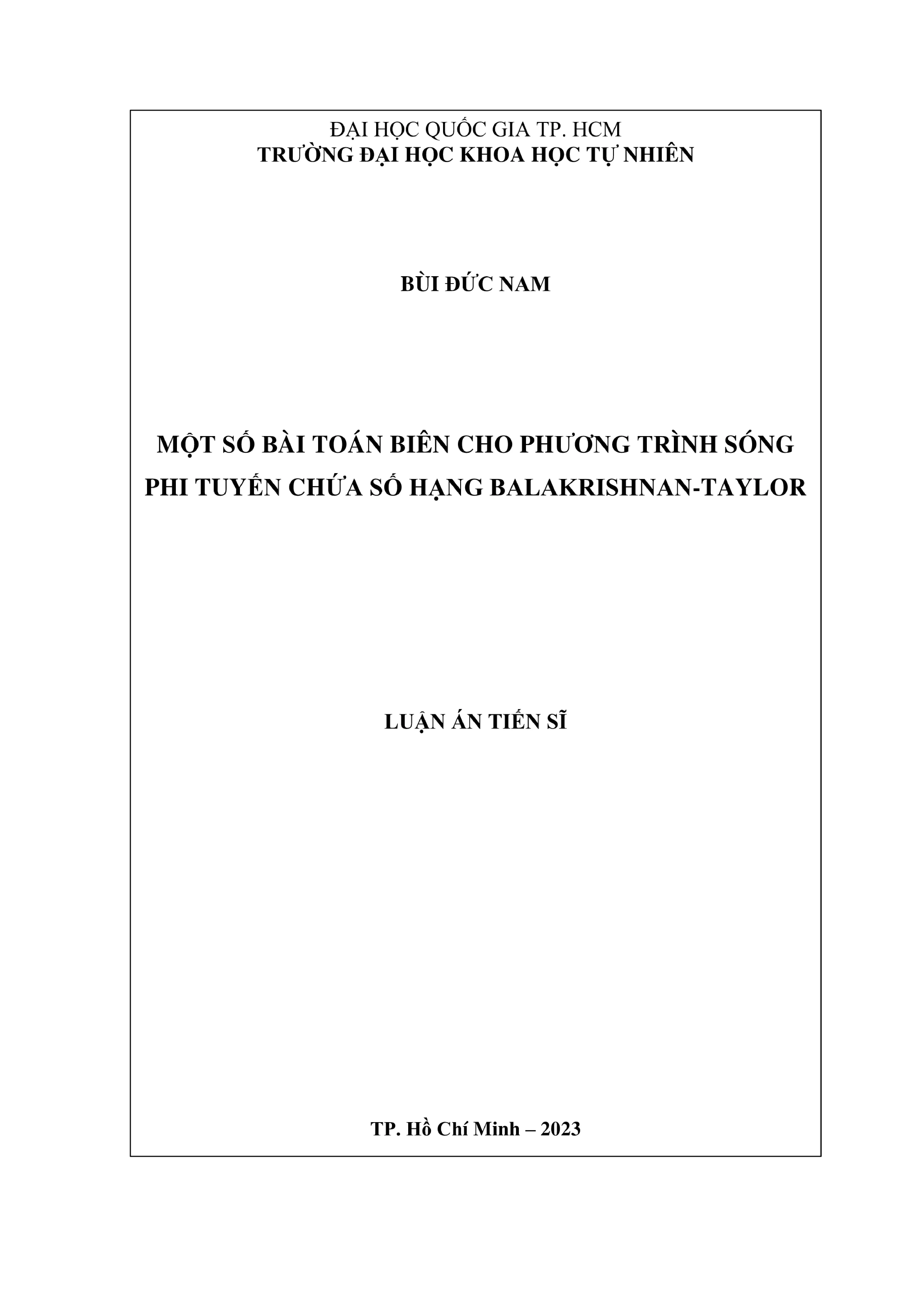Phương trình sóng phi tuyến Balakrishnan-Taylor: Bài toán biên