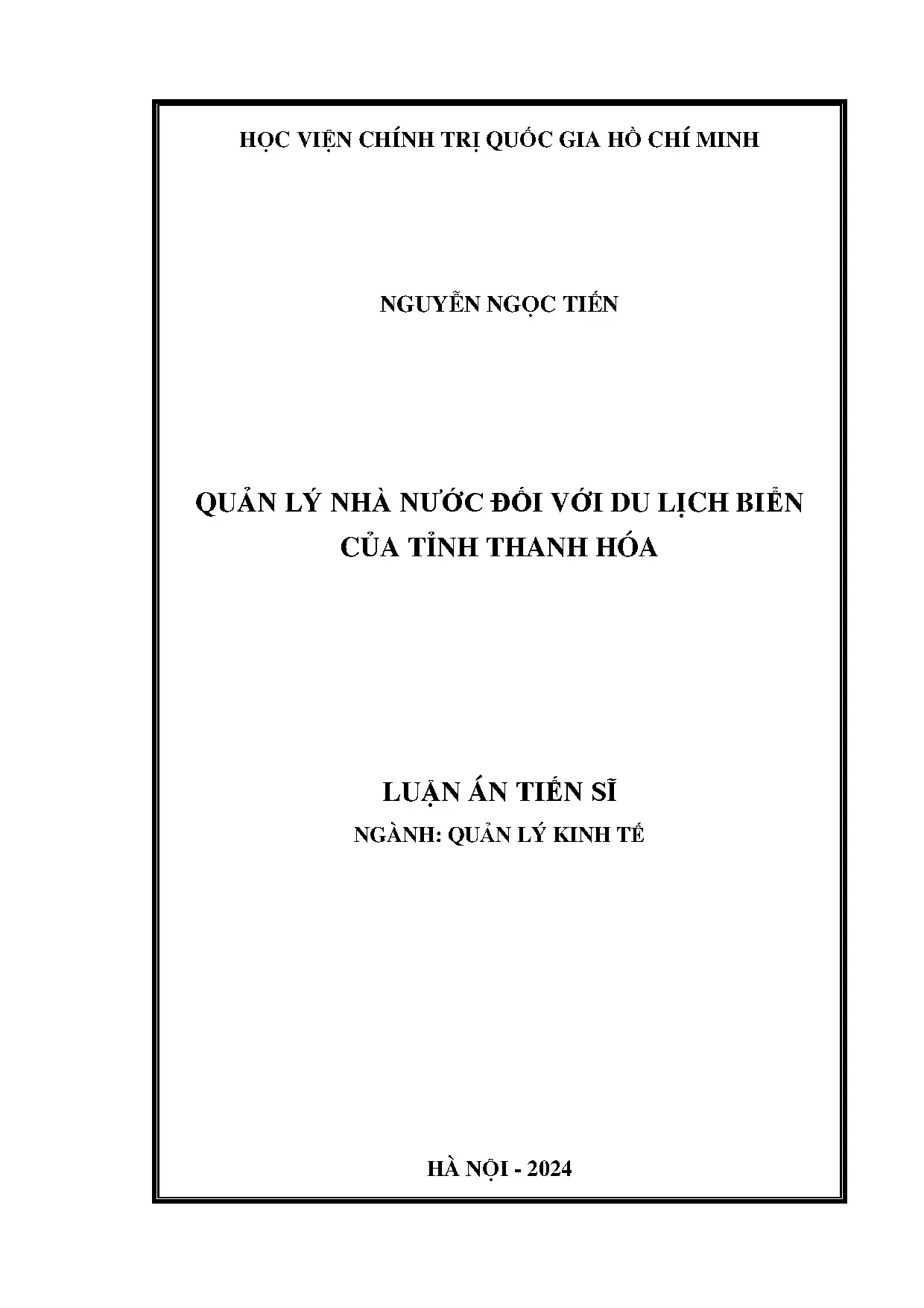 Quản lý nhà nước đối với du lịch biển của tỉnh Thanh Hóa