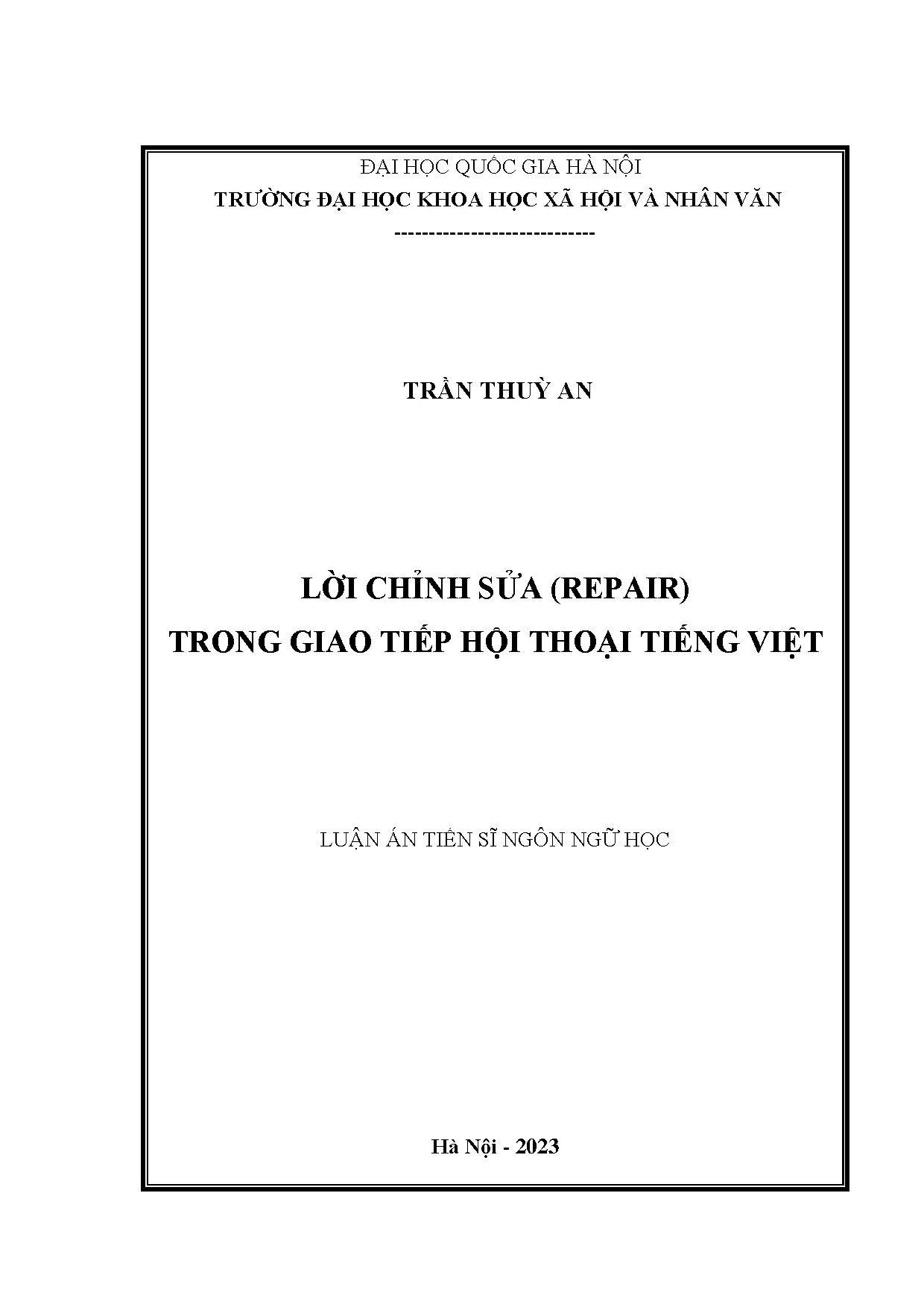 Lời chỉnh sửa trong giao tiếp hội thoại tiếng Việt
