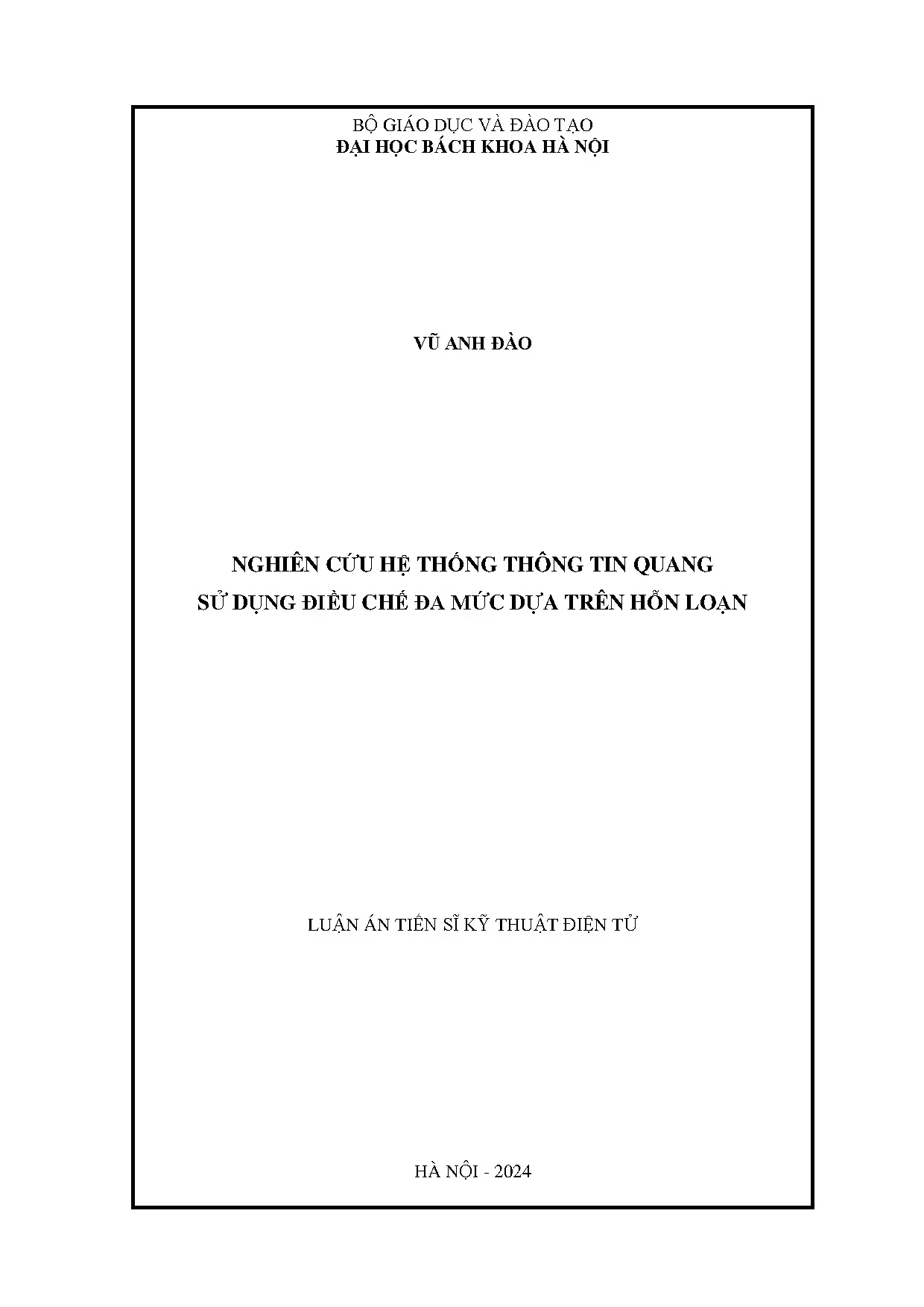 Hệ thống thông tin quang với điều chế đa mức hỗn loạn