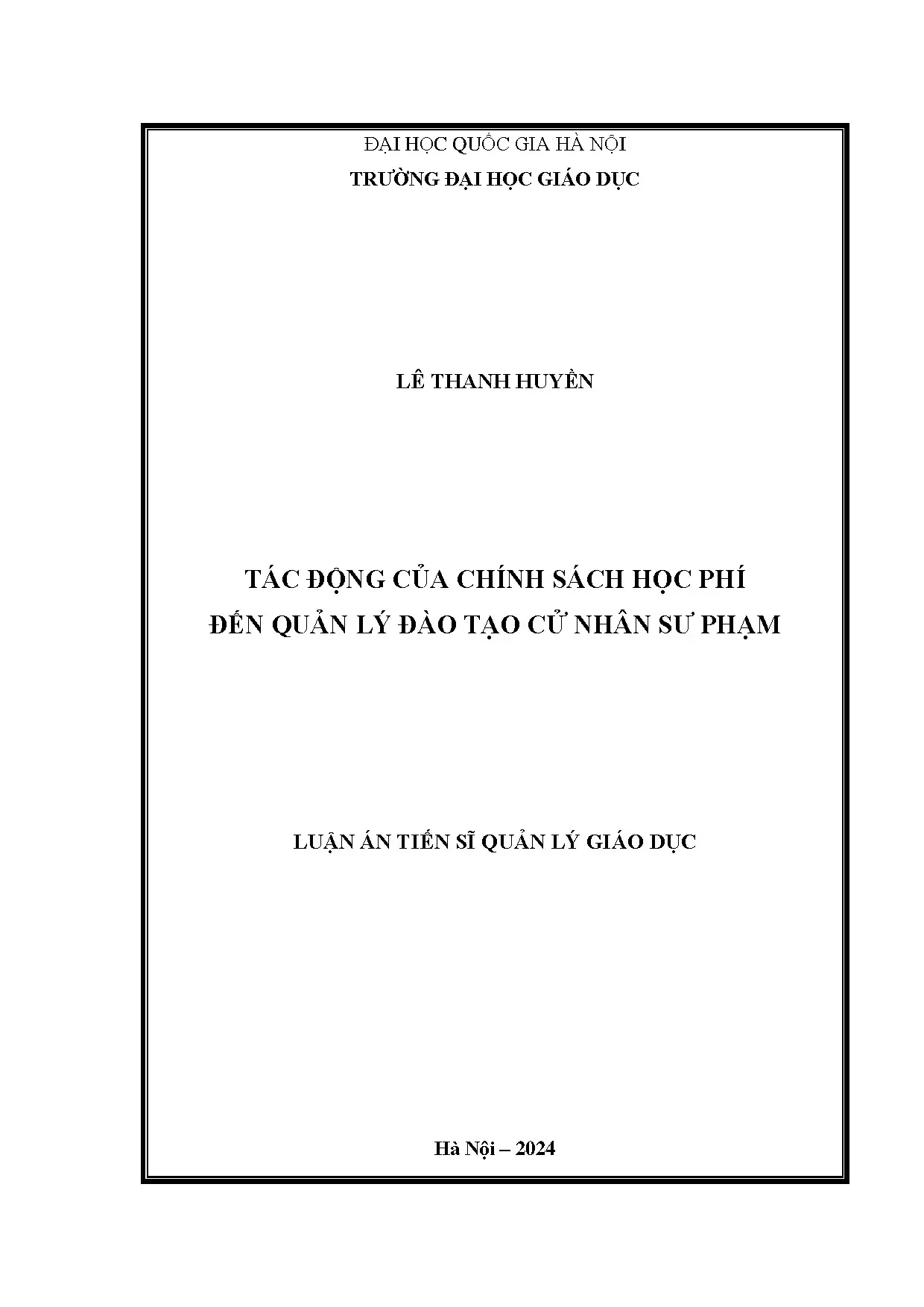 Chính sách học phí và quản lý đào tạo cử nhân sư phạm