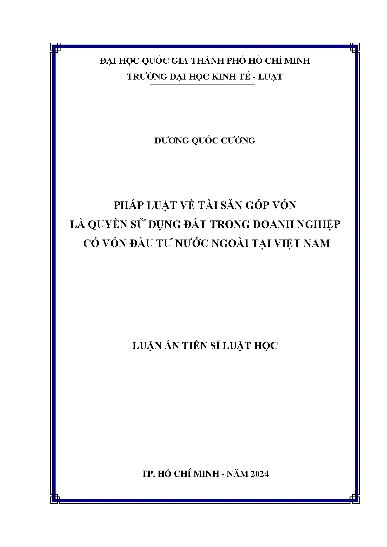 Pháp luật tài sản góp vốn quyền sử dụng đất doanh nghiệp nước ngoài