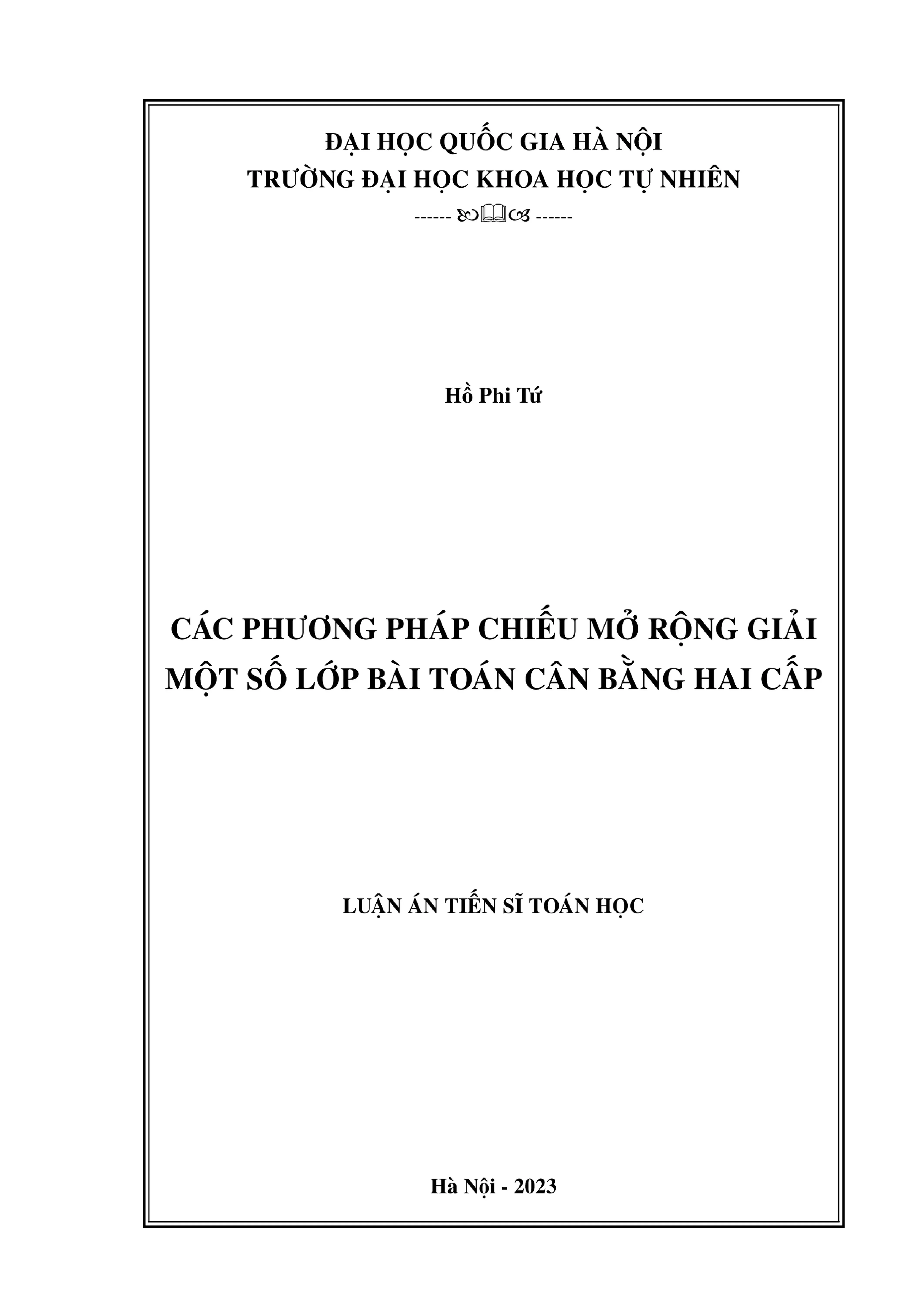 Phương pháp chiếu mở rộng giải bài toán cân bằng hai cấp