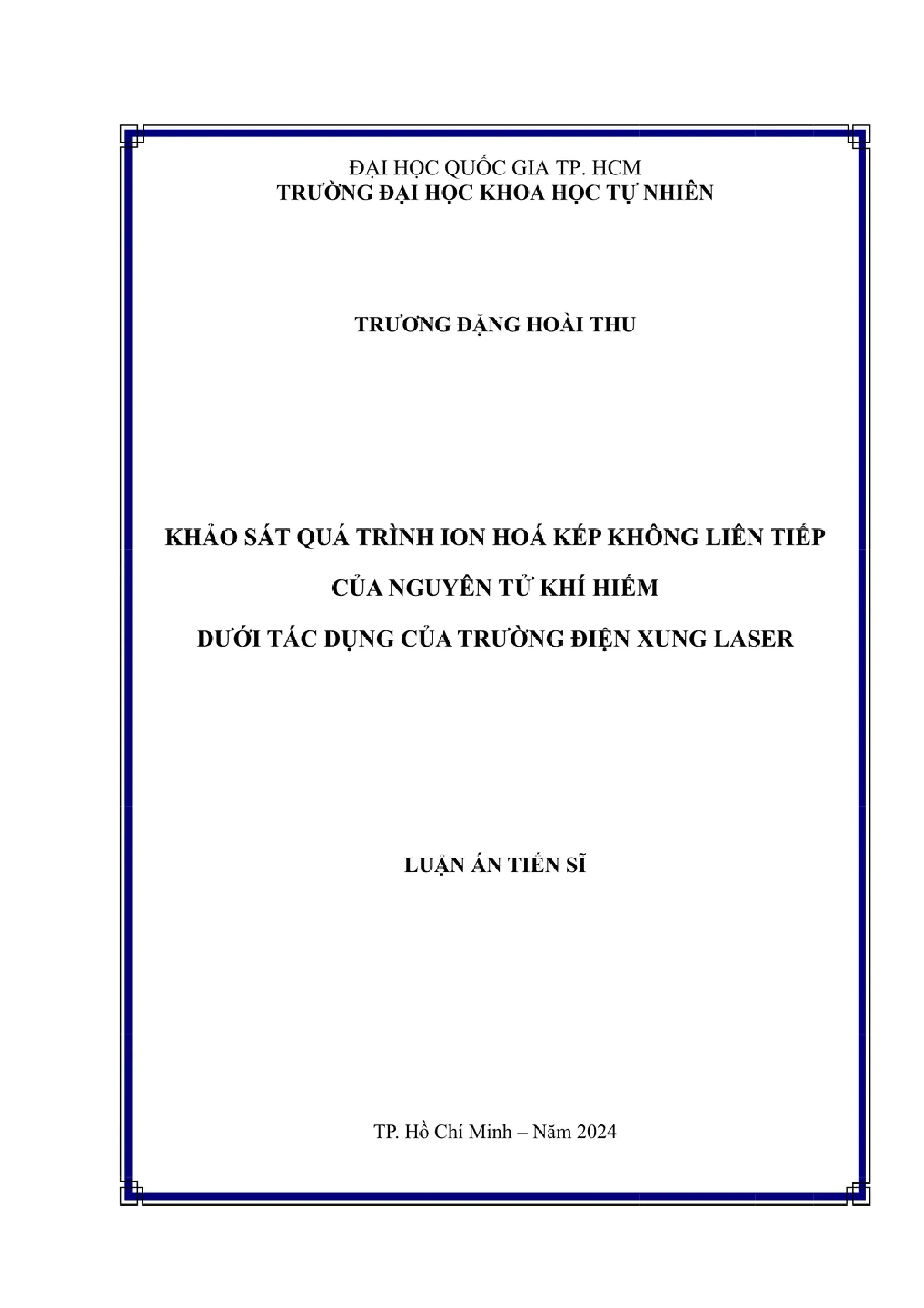 Ion hoá kép không liên tiếp nguyên tử khí hiếm dưới xung laser