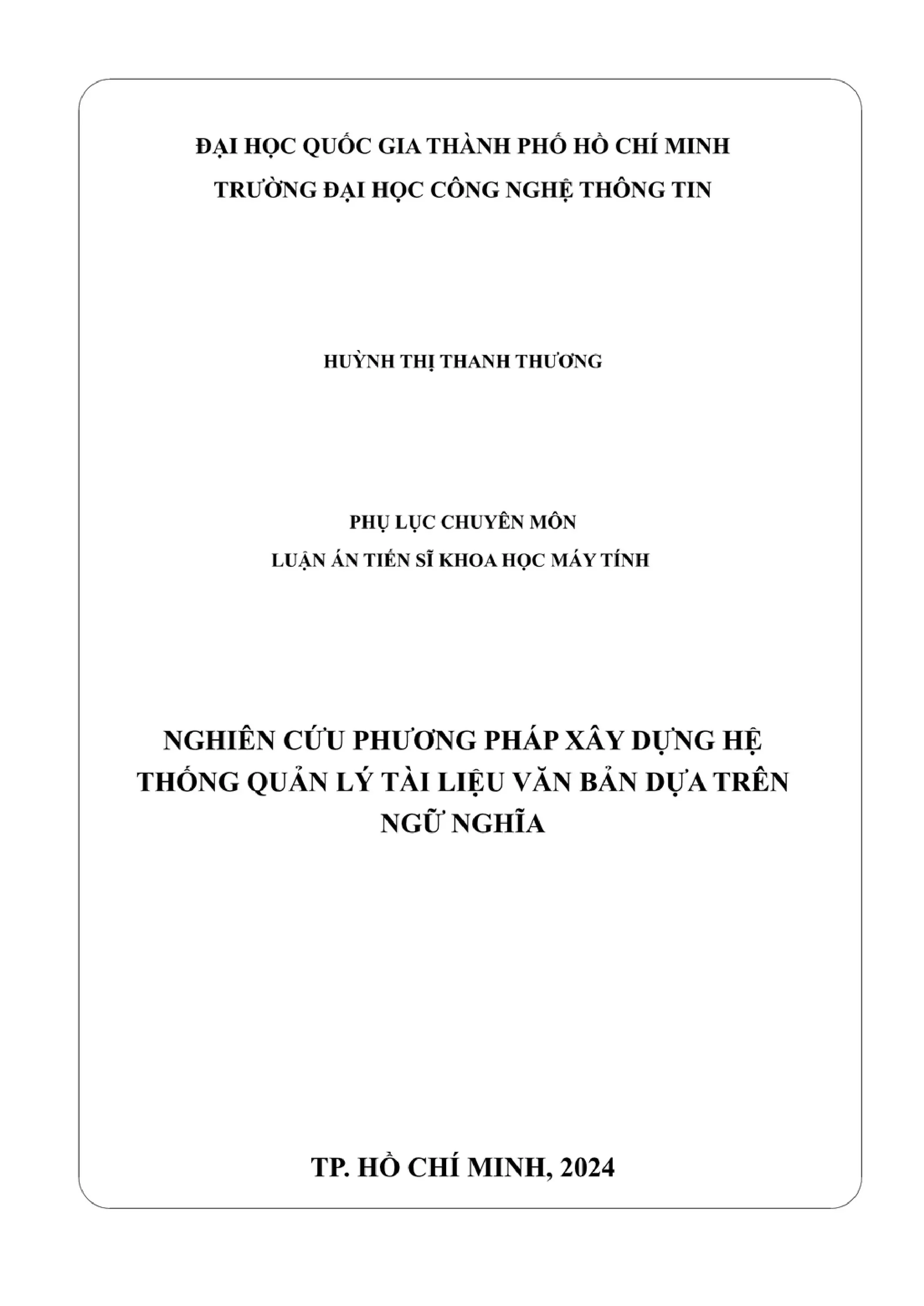 Luận án tiến sĩ Khoa học máy tính: Nghiên cứu phương pháp xây dựng hệ thống quản lý tài liệu văn bản dựa trên ngữ nghĩa