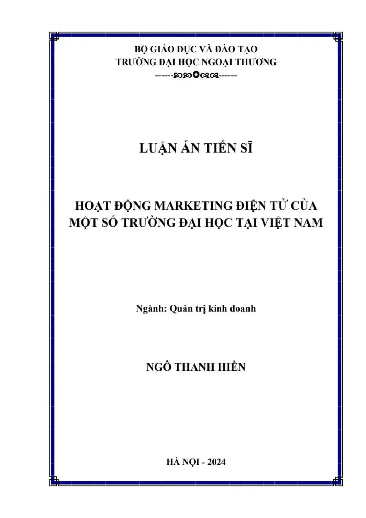 Hoạt động marketing điện tử của một số trường đại học tại Việt Nam