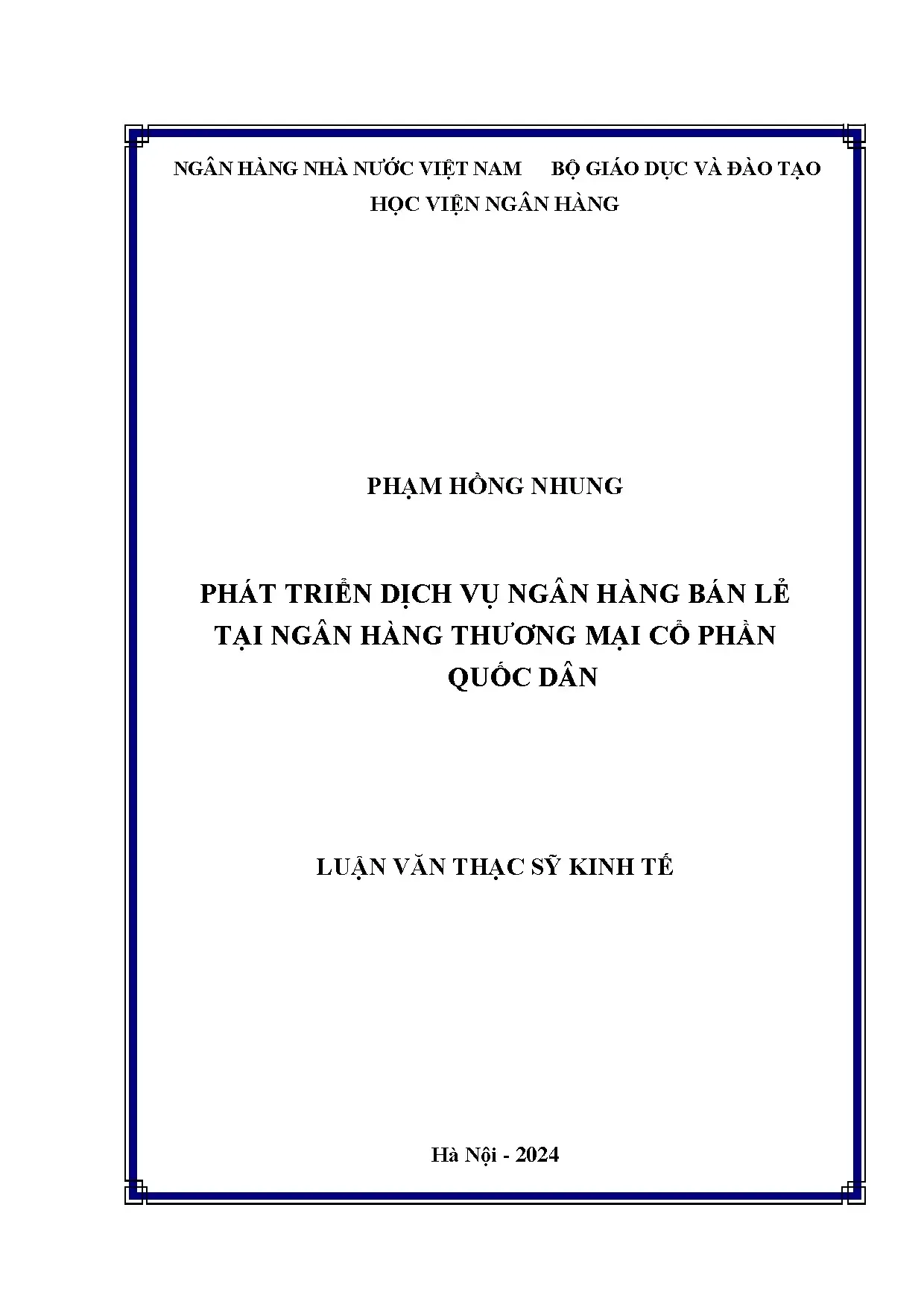 Phát triển dịch vụ ngân hàng bán lẻ tại NCB