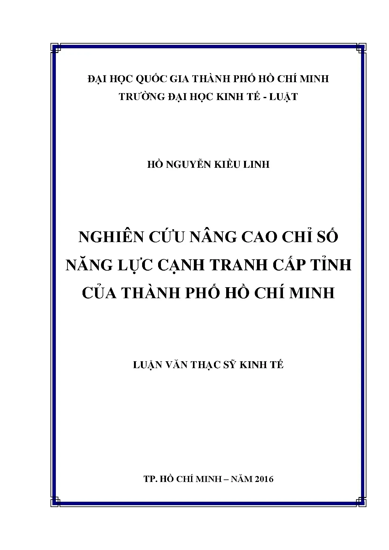 Nâng cao chỉ số năng lực cạnh tranh cấp tỉnh TP.HCM