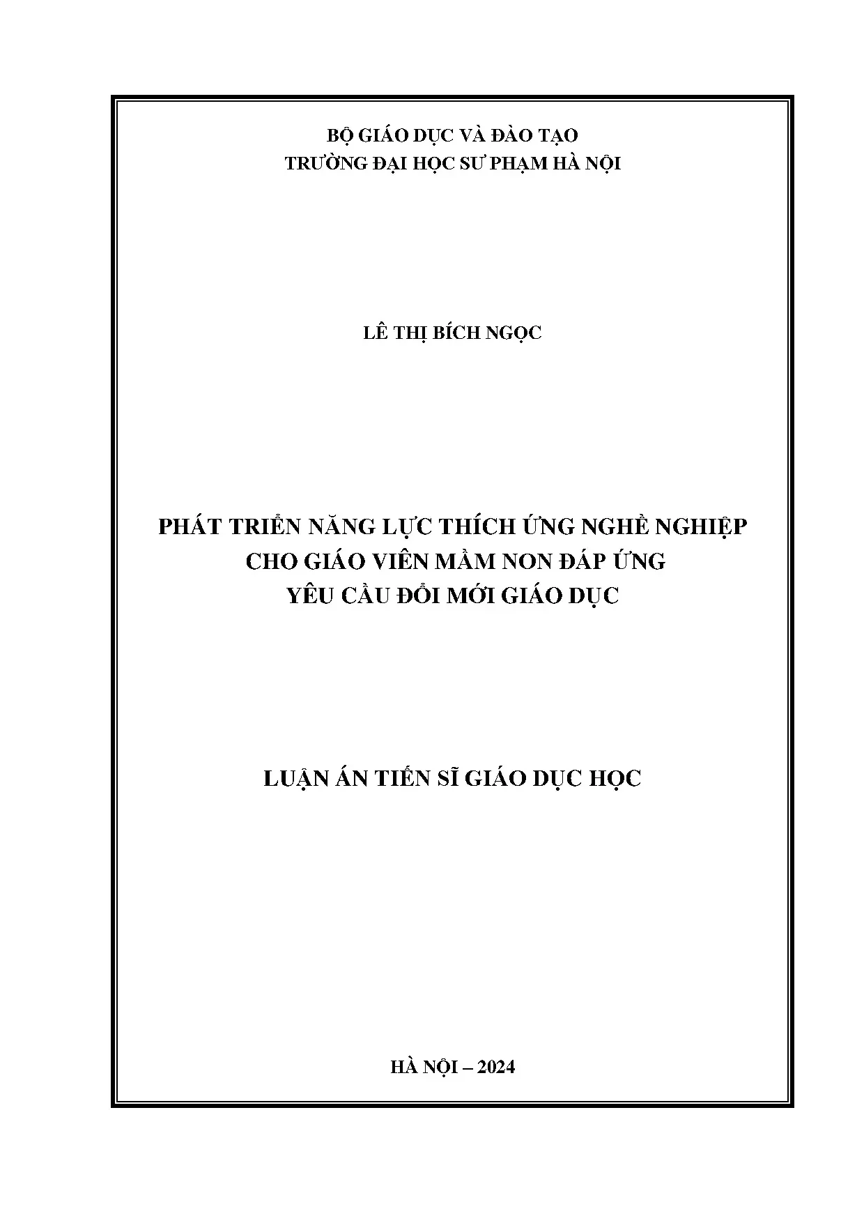 Phát triển năng lực thích ứng nghề nghiệp giáo viên mầm non