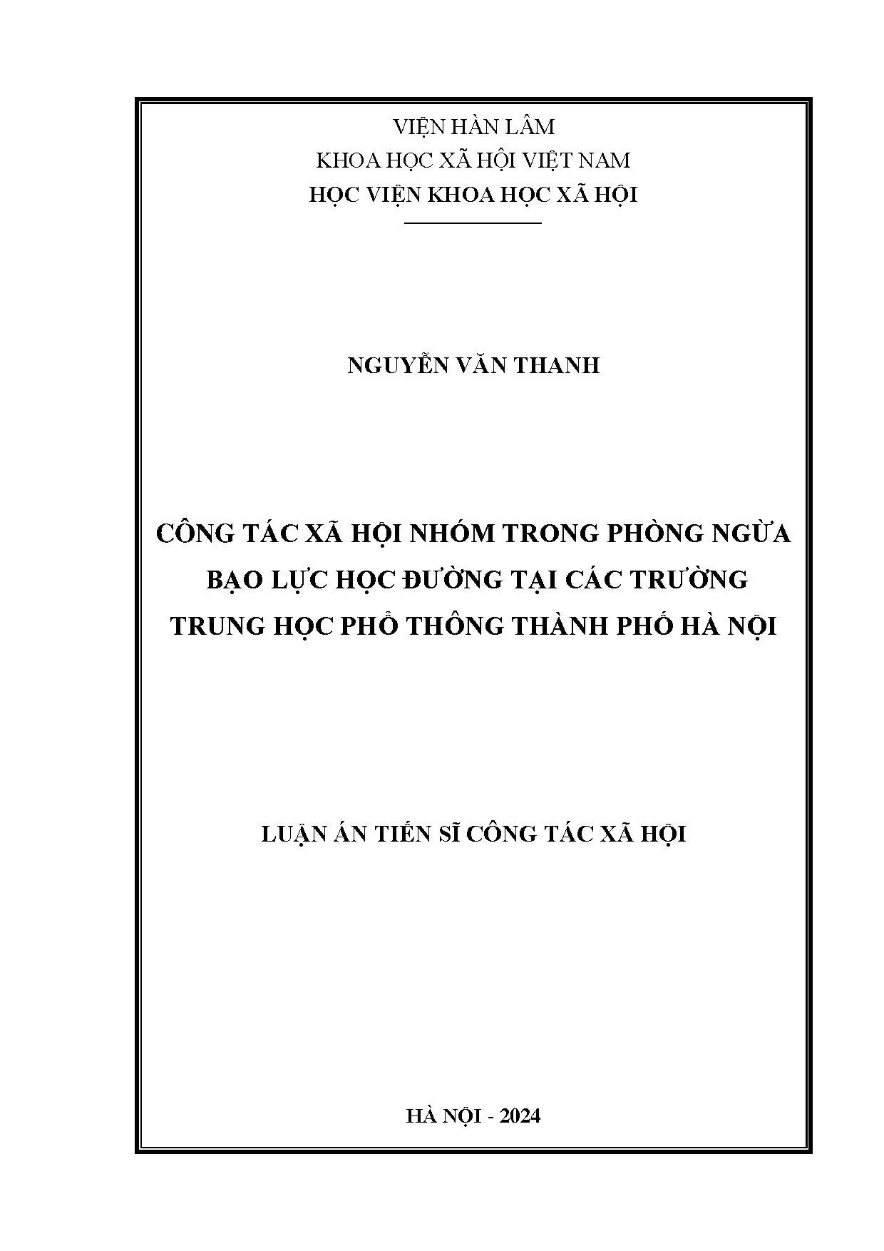 Công tác xã hội nhóm phòng ngừa bạo lực học đường