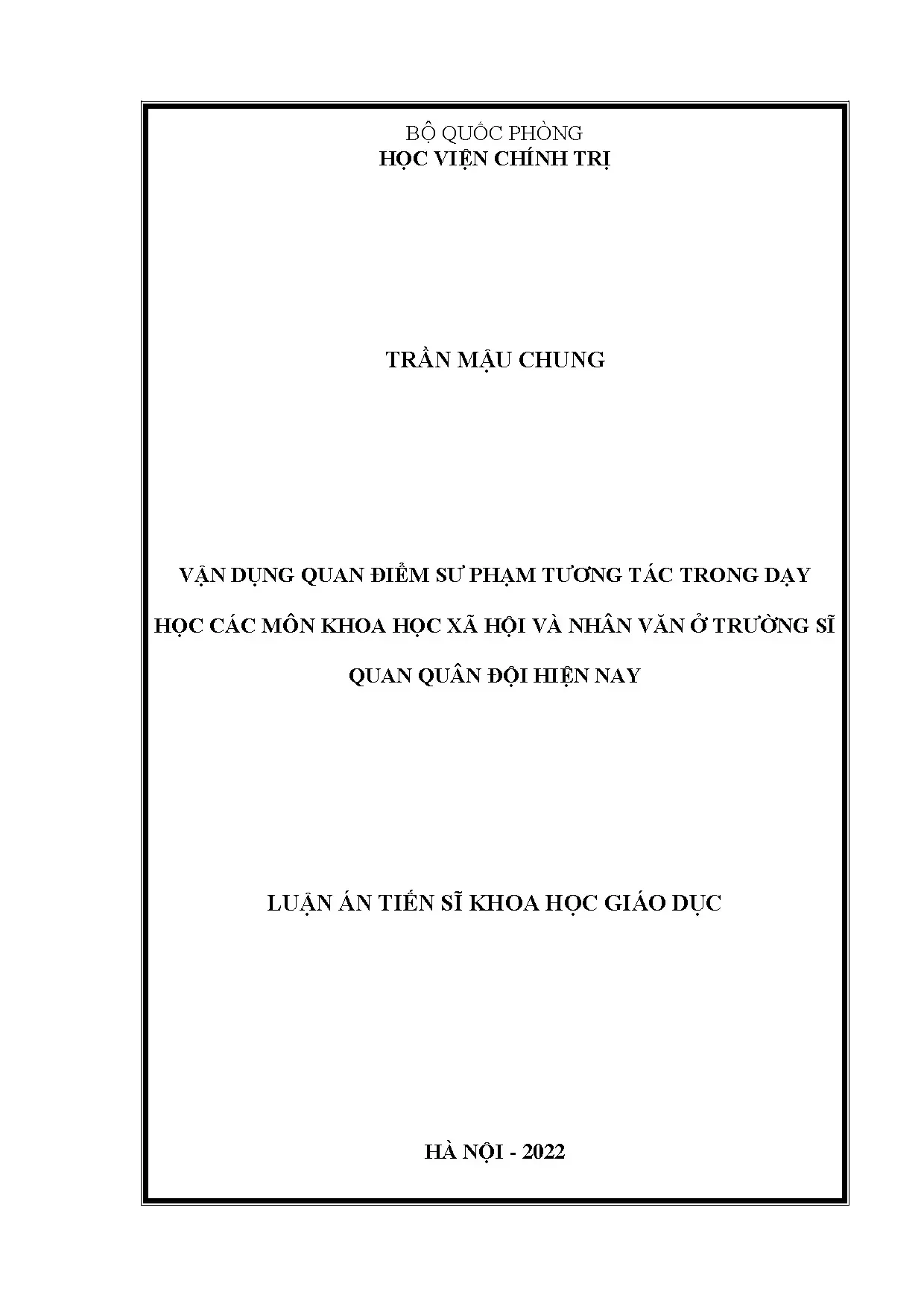 Sư phạm tương tác trong dạy học KHXH-NV ở trường sĩ quan