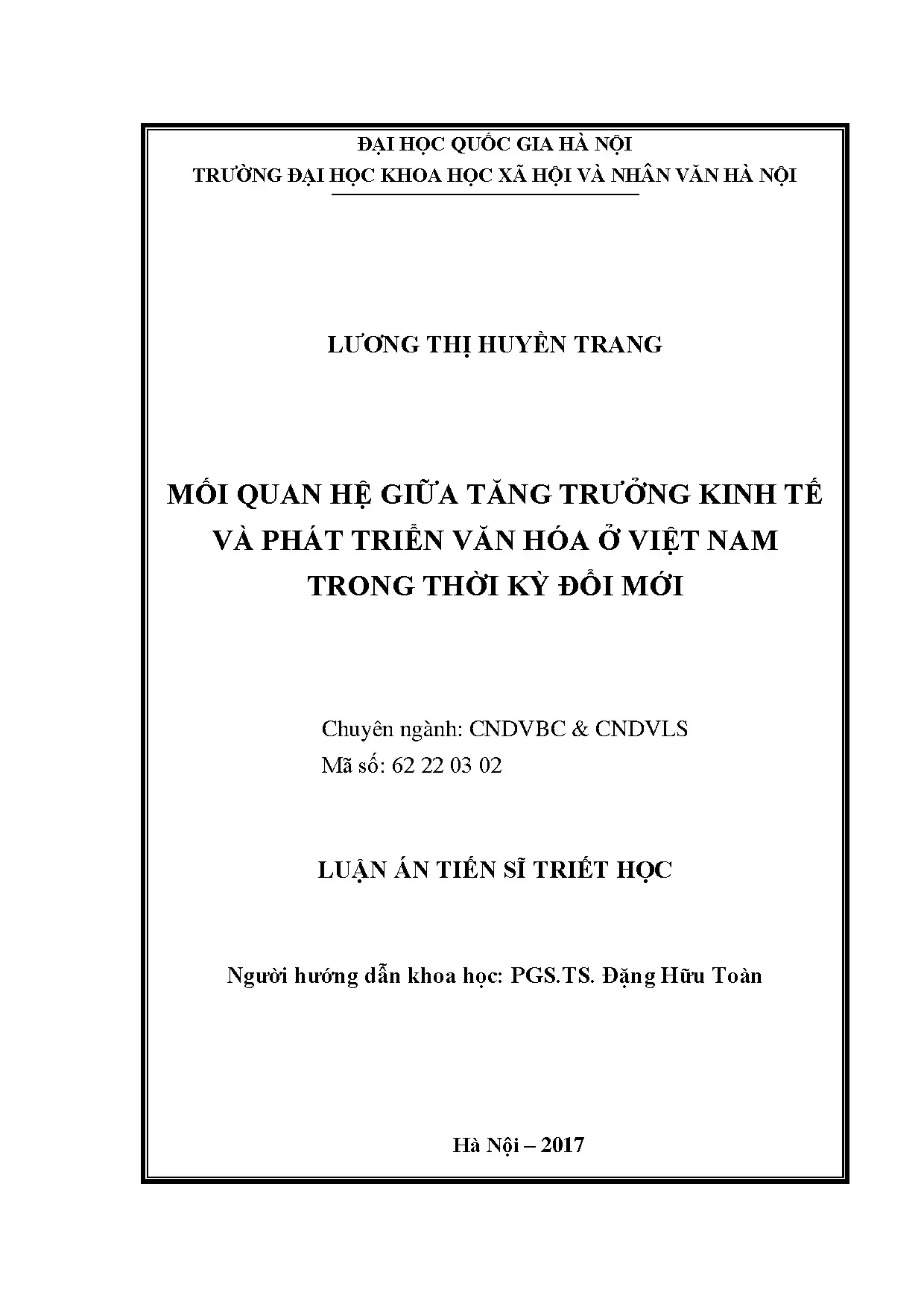 Tăng trưởng kinh tế và phát triển văn hóa ở Việt Nam thời kỳ đổi mới