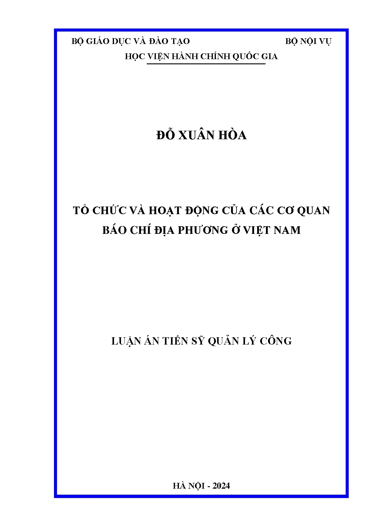 Tổ chức hoạt động báo chí địa phương Việt Nam