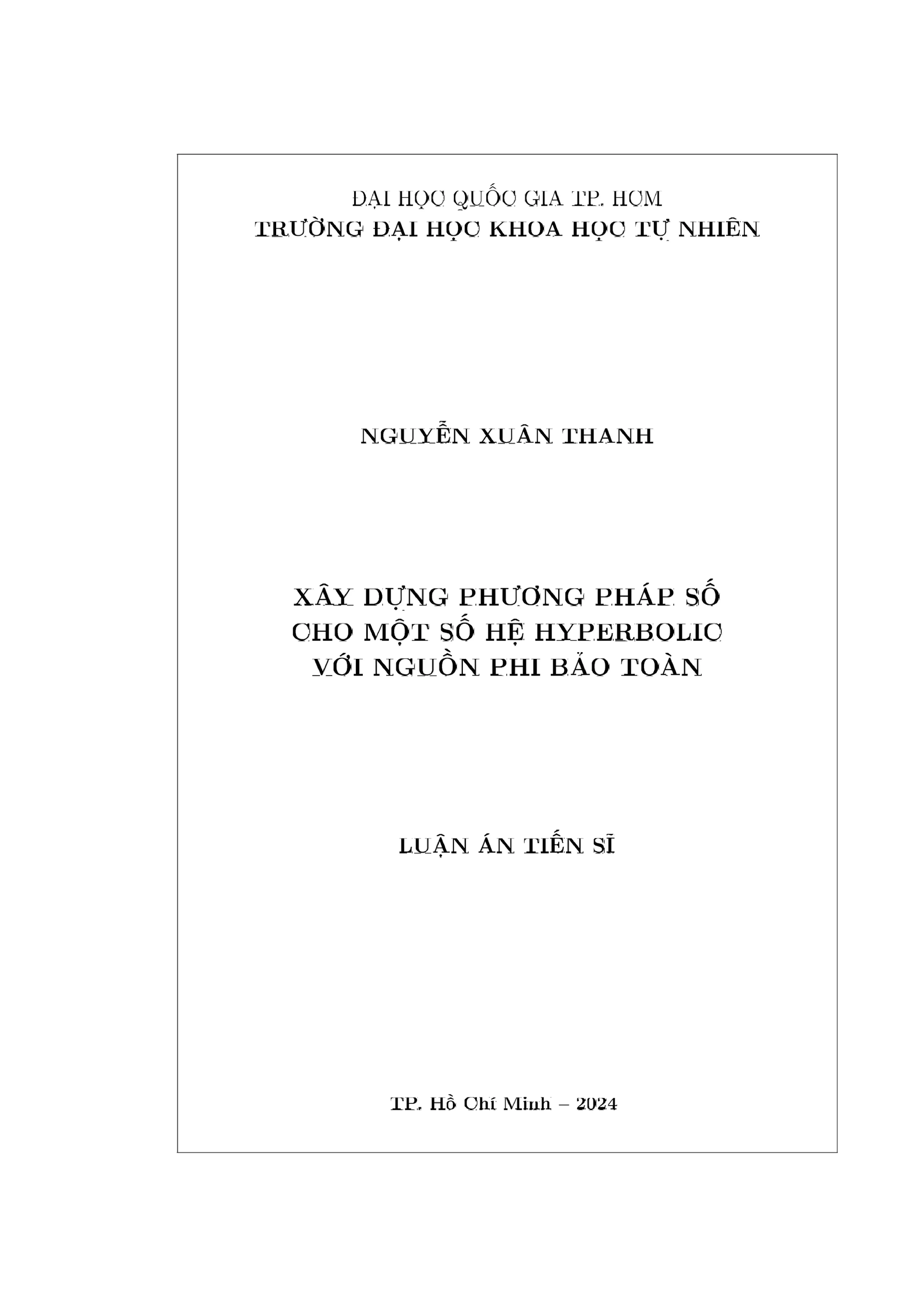 Phương pháp số cho hệ hyperbolic với nguồn phi bảo toàn