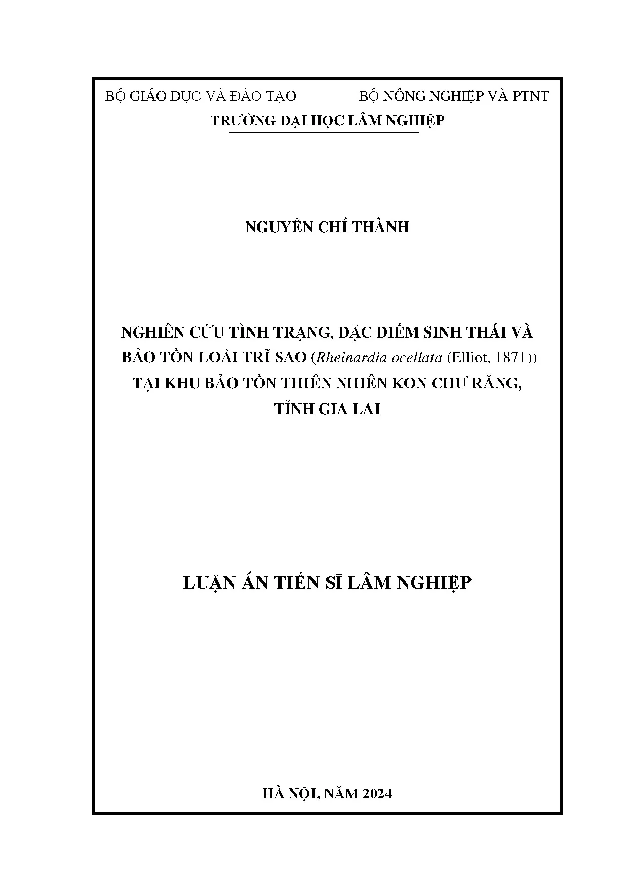 Nghiên cứu bảo tồn loài Trĩ sao tại Kon Chư Răng