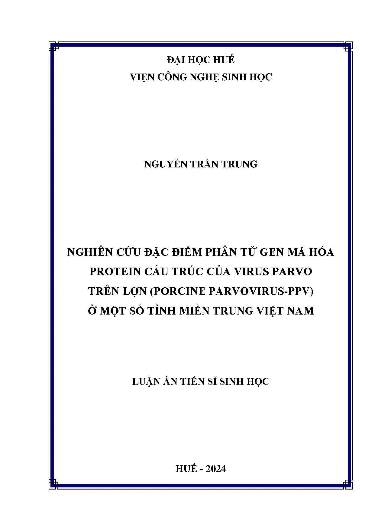 Nghiên cứu gen mã hóa protein cấu trúc virus PPV ở lợn