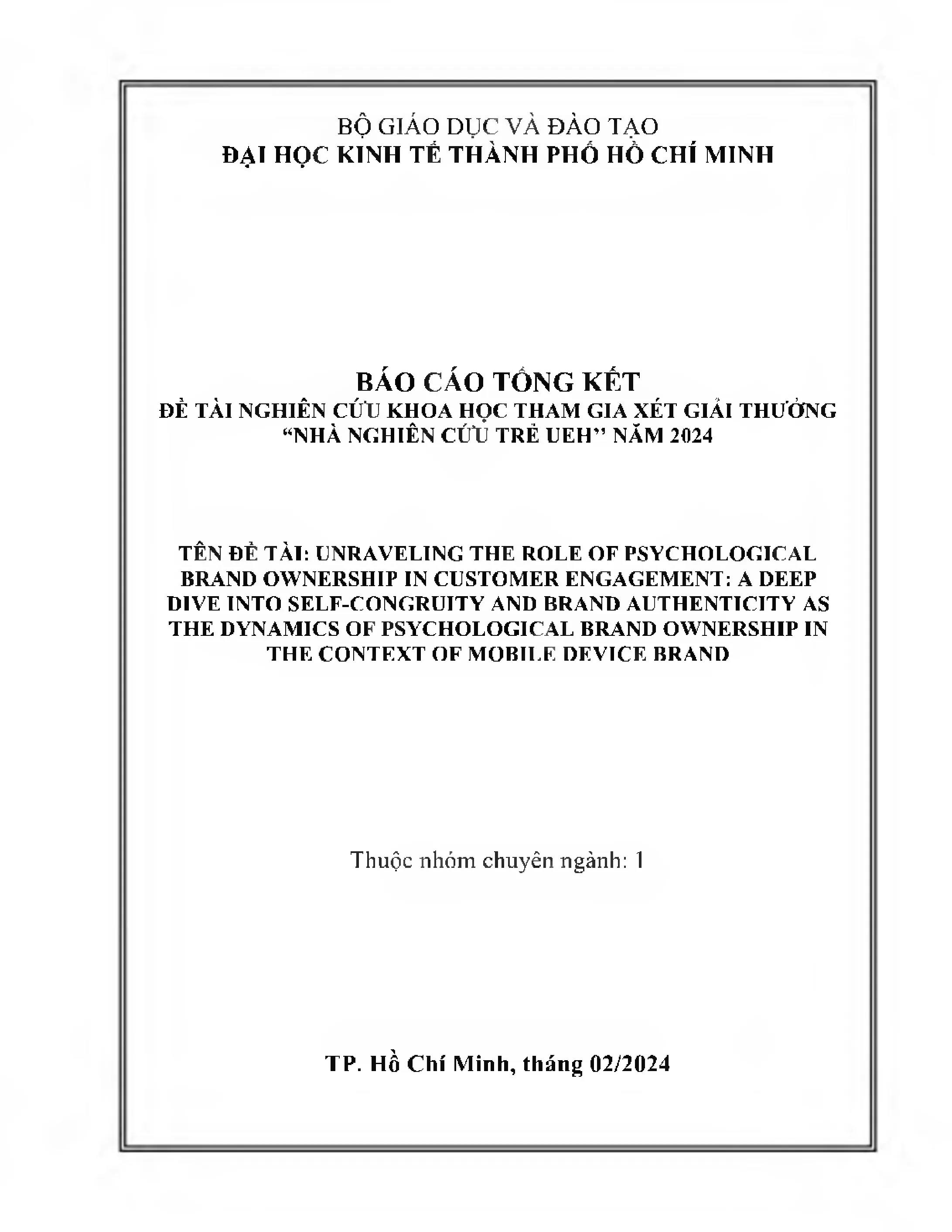 Nghiên cứu vai trò sở hữu thương hiệu tâm lý