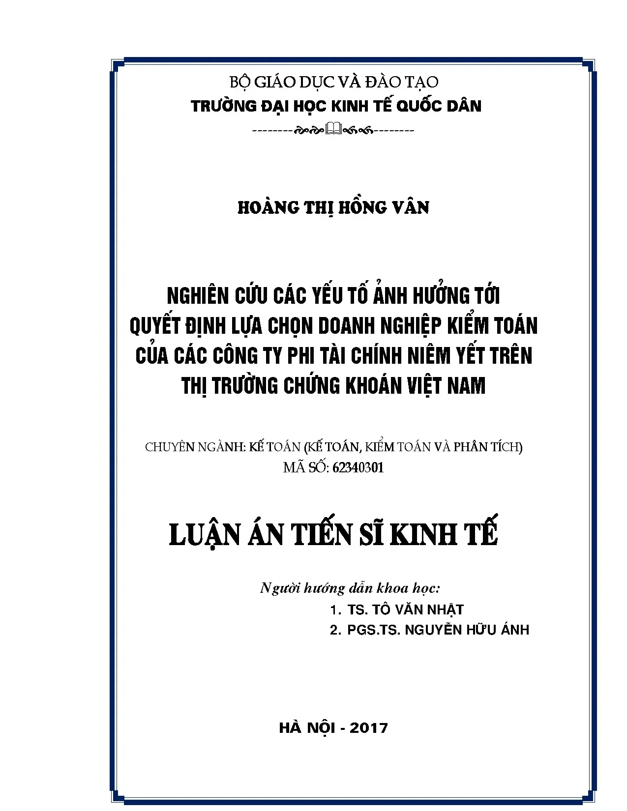 Yếu tố ảnh hưởng lựa chọn doanh nghiệp kiểm toán niêm yết