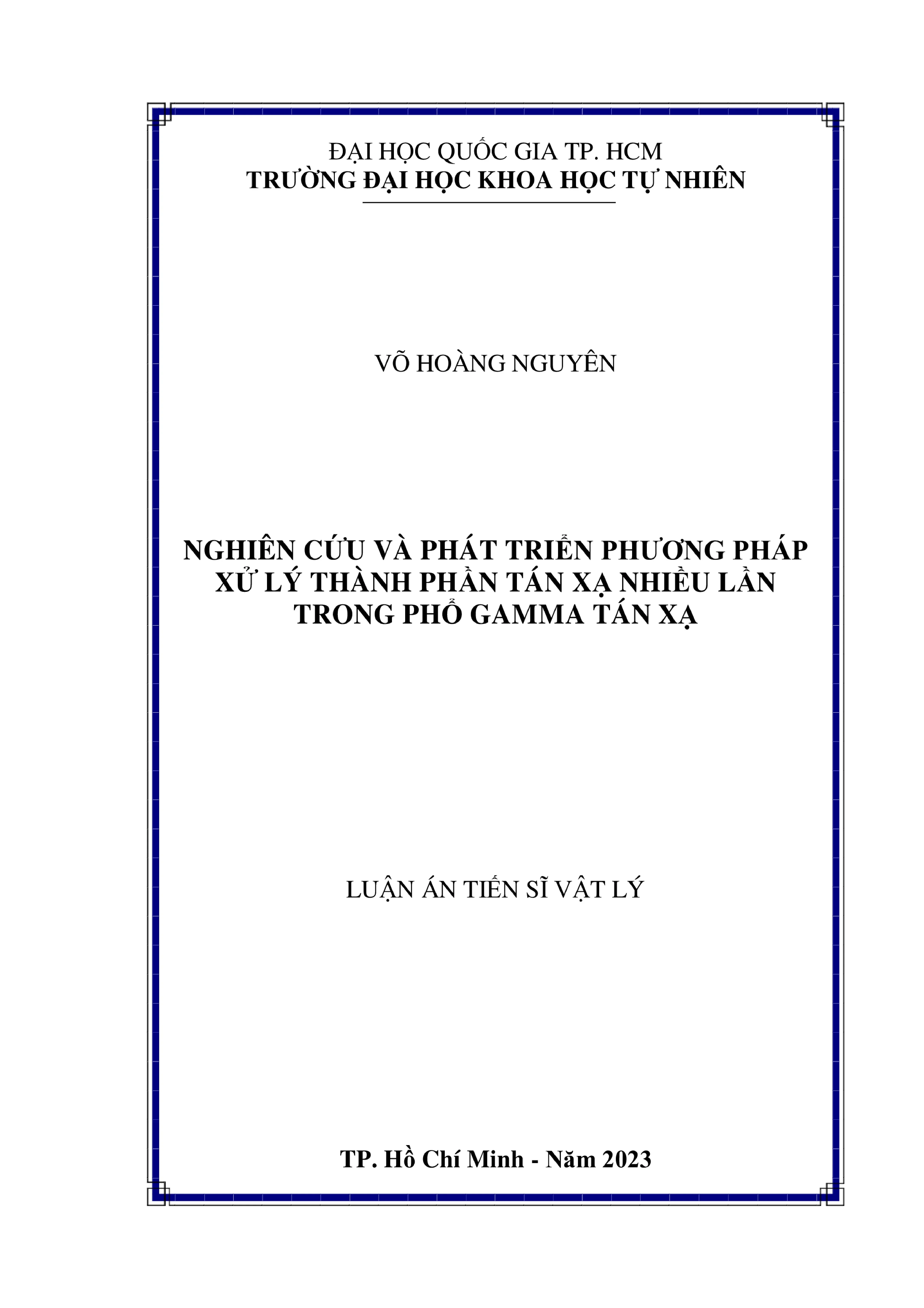 Nghiên cứu phương pháp xử lý tán xạ nhiều lần phổ gamma