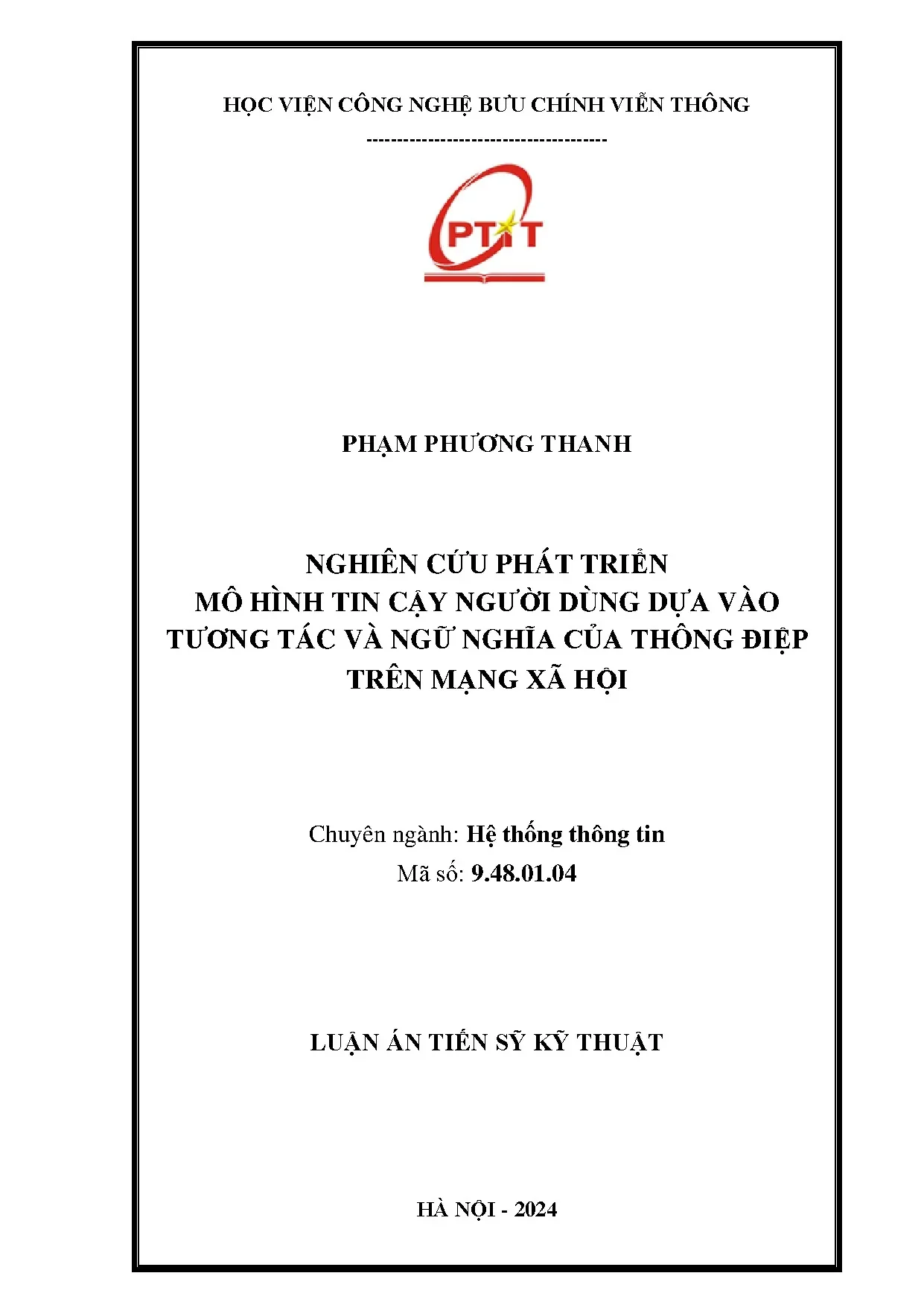 Phát triển mô hình tin cậy người dùng mạng xã hội qua tương tác