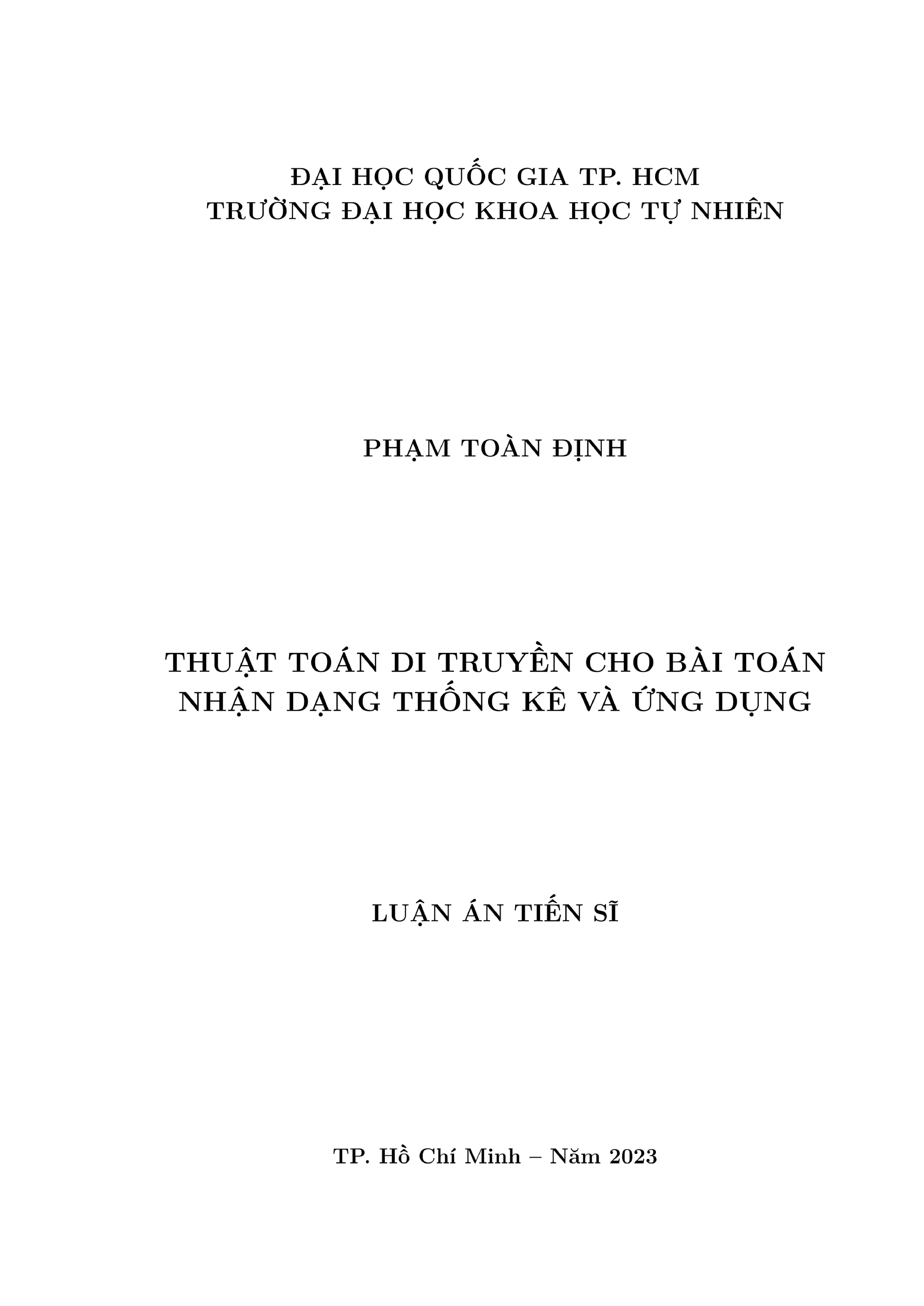 Thuật toán di truyền: Nhận dạng thống kê và ứng dụng