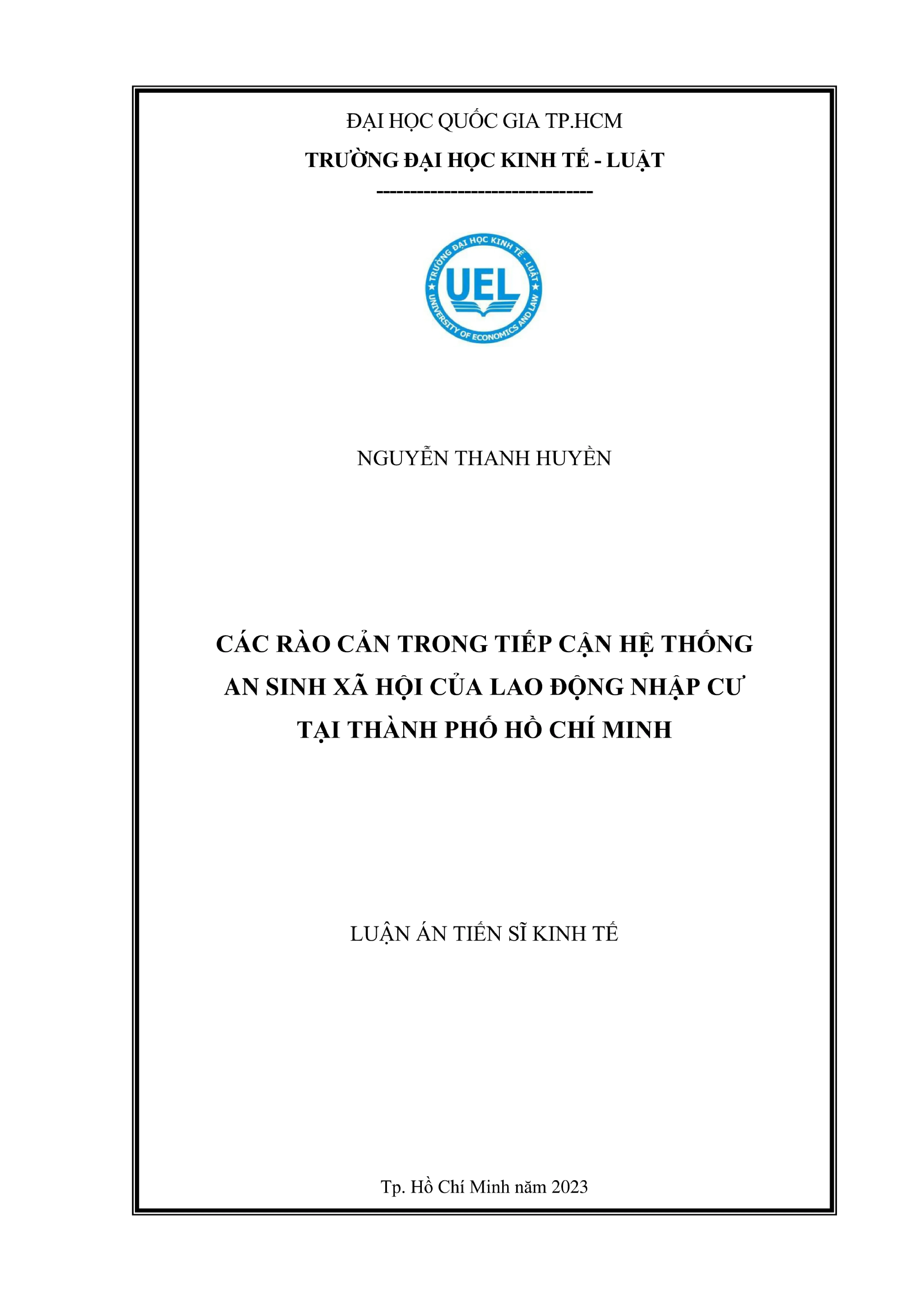 Luận án tiến sĩ kinh tế các rào cản trong tiếp cận hệ thống