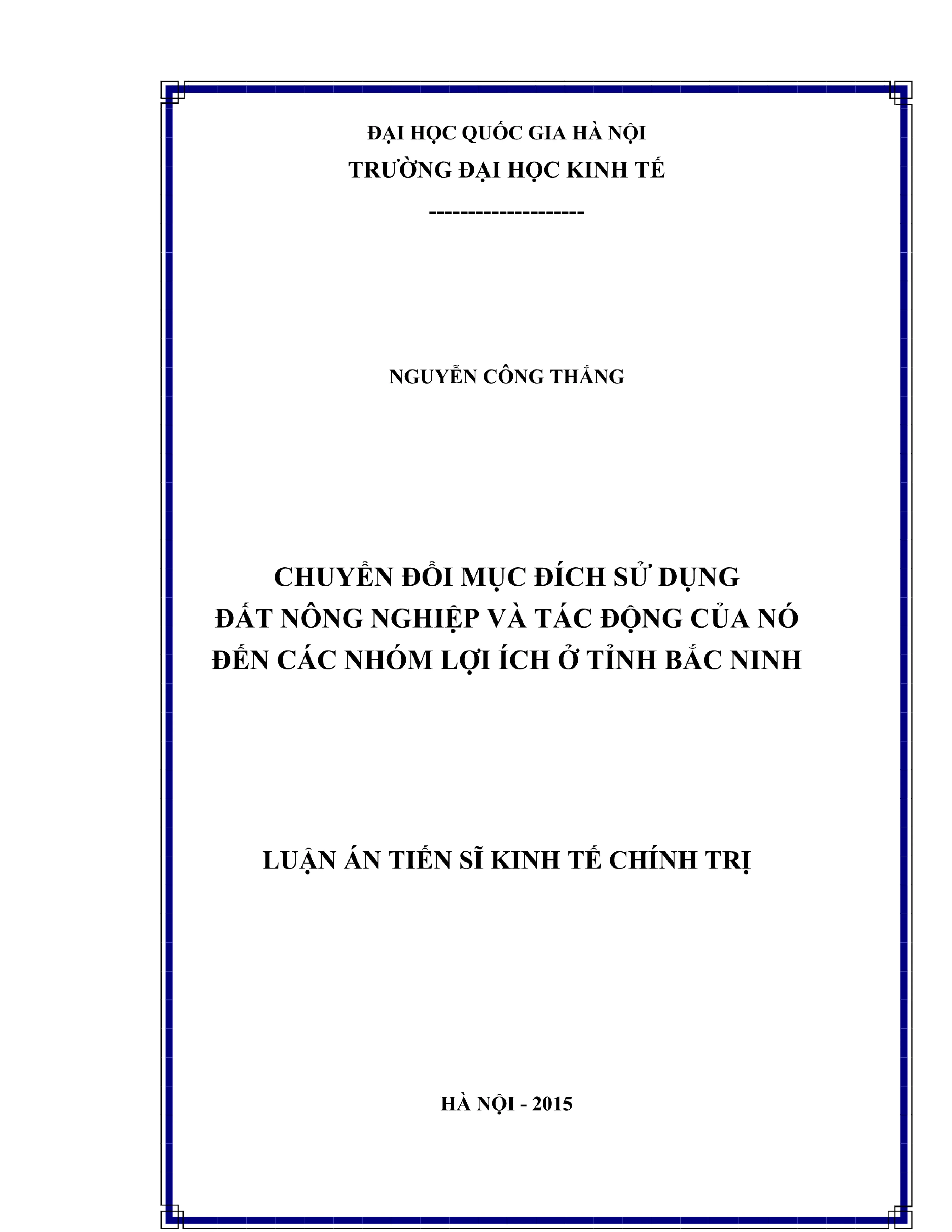 Chuyển đổi đất nông nghiệp Bắc Ninh, tác động và lợi ích
