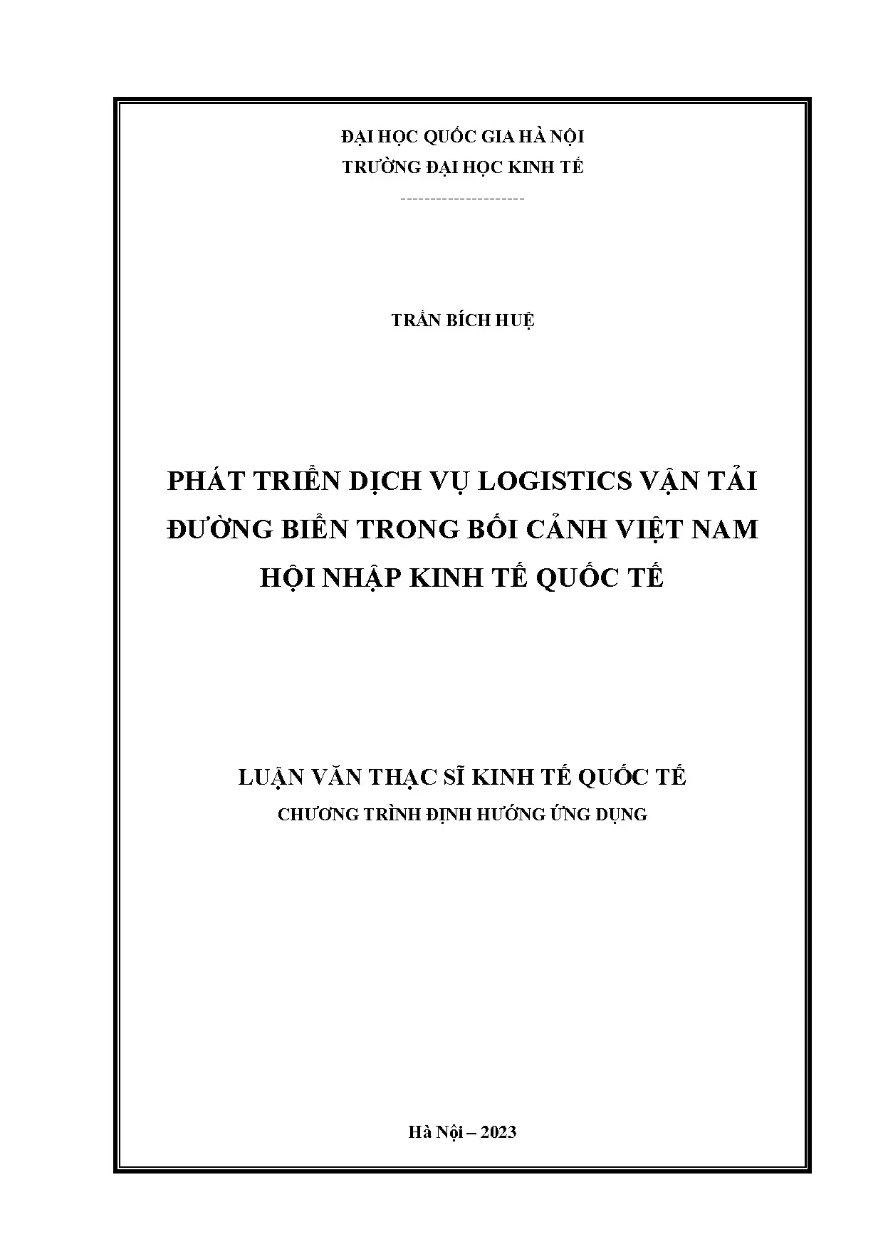 Phát triển dịch vụ logistics vận tải đường biển VN hội nhập