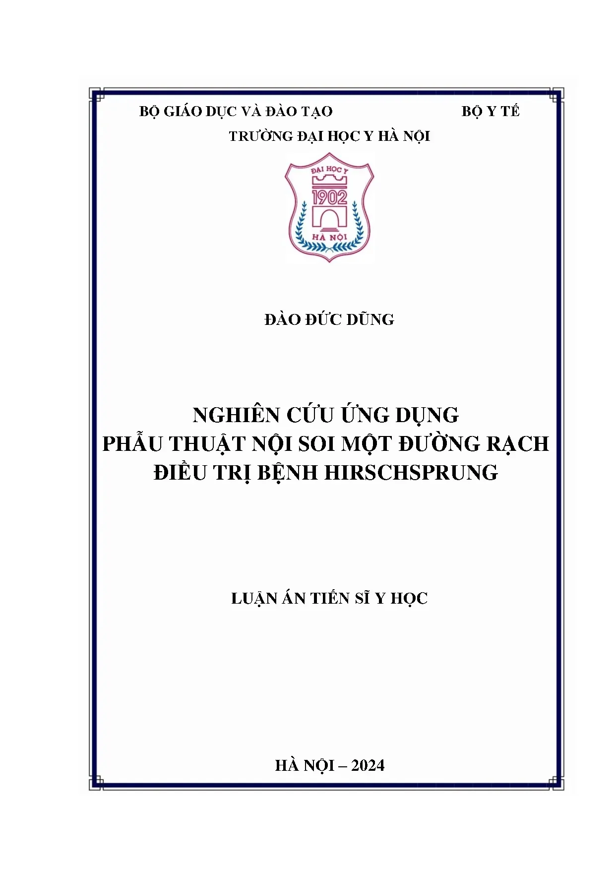 Ứng dụng PTNS một đường rạch điều trị bệnh Hirschsprung