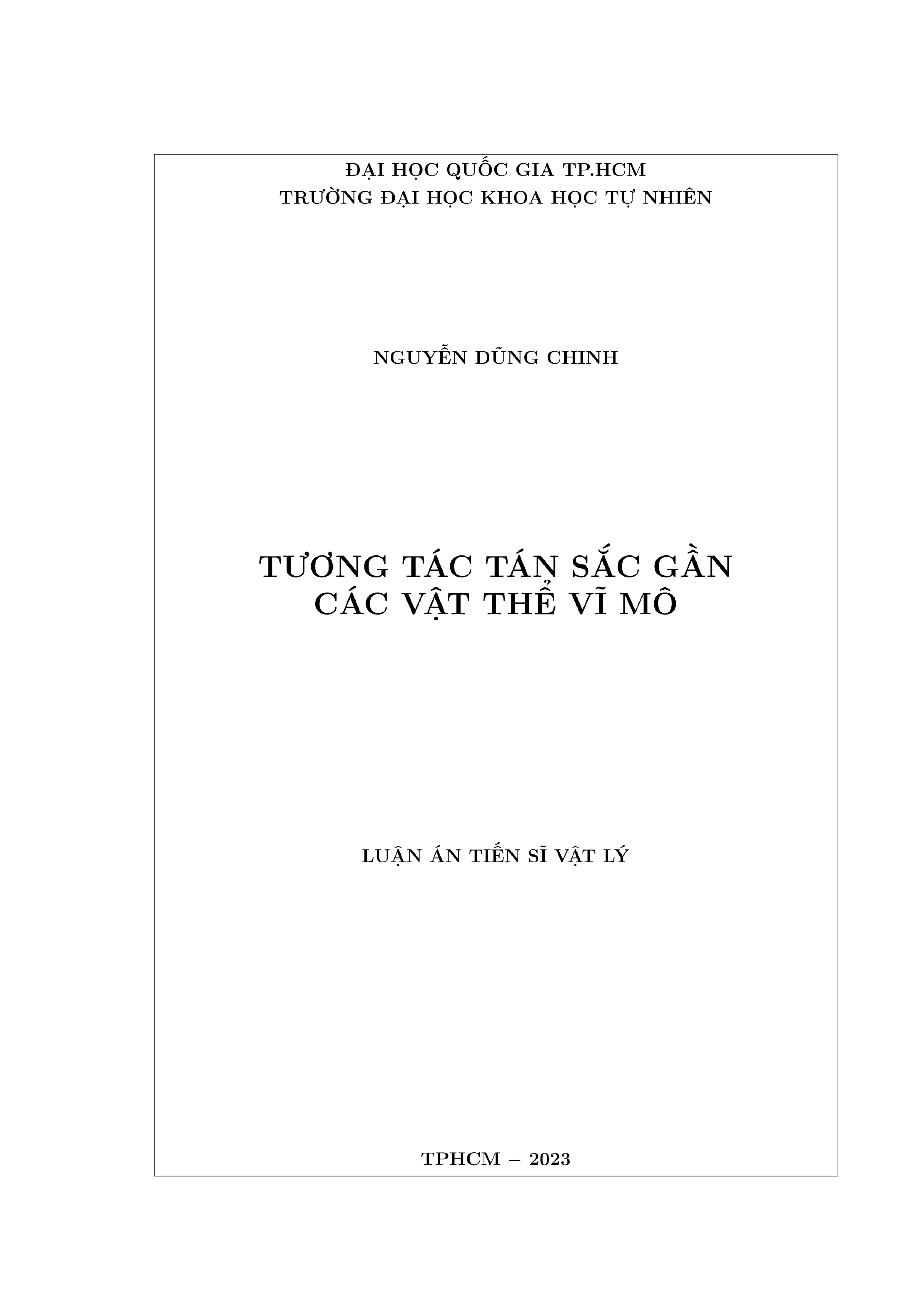 Luận án tiến sĩ vật lý tương tác tán sắc gần các vật thể vĩ