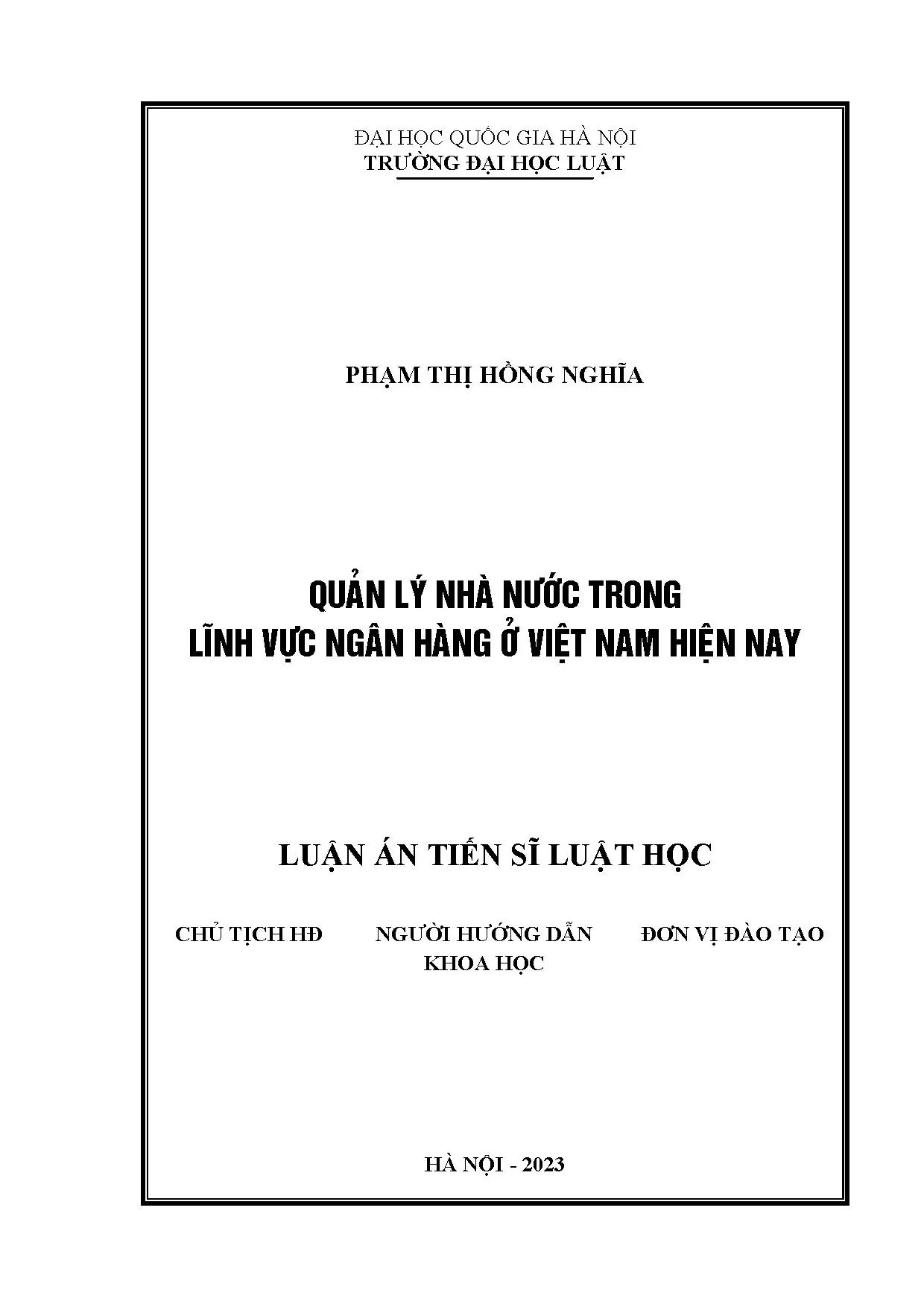 Quản lý nhà nước ngành ngân hàng ở Việt Nam hiện nay