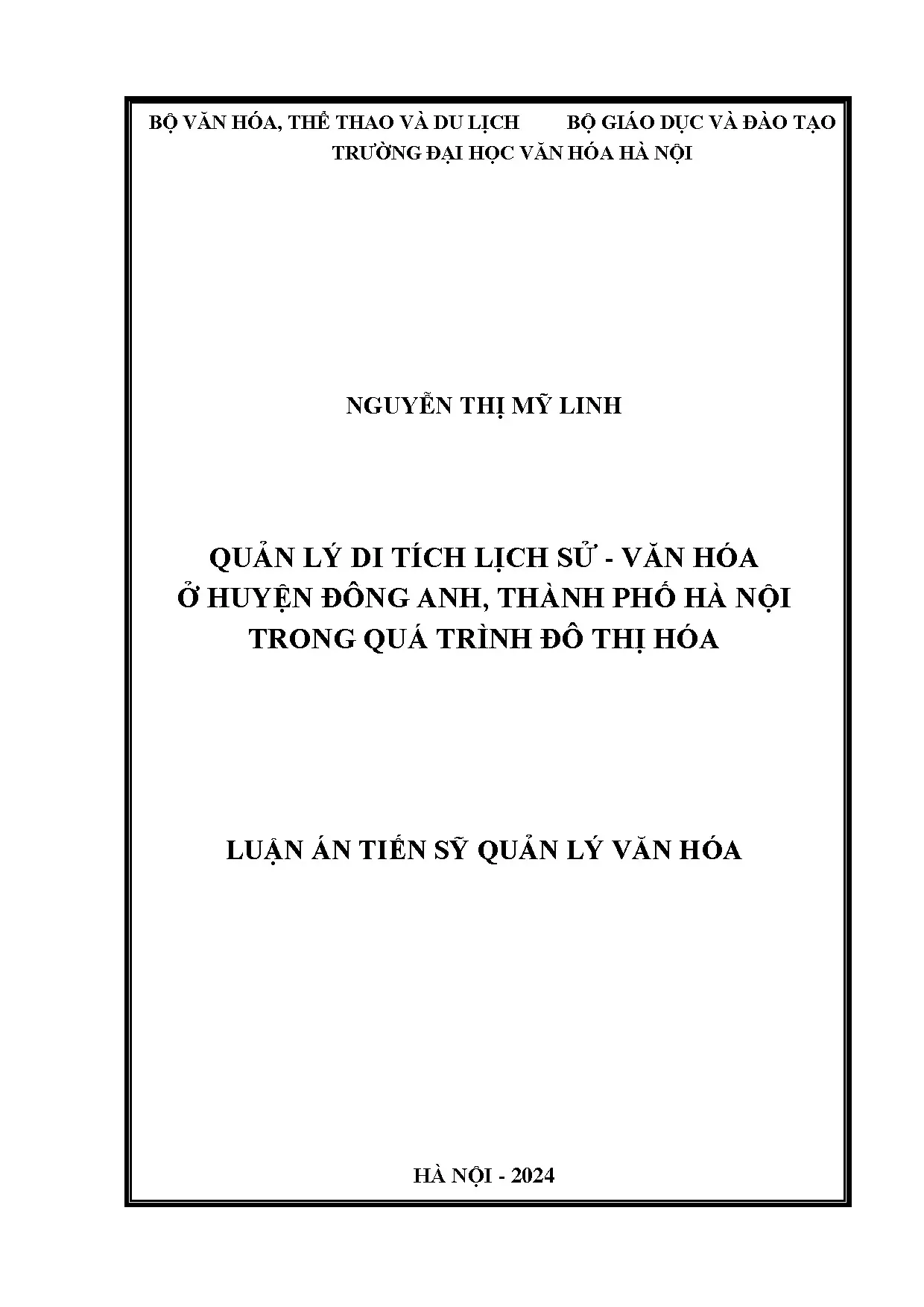 Quản lý di tích LSVH Đông Anh (Hà Nội) trong đô thị hóa