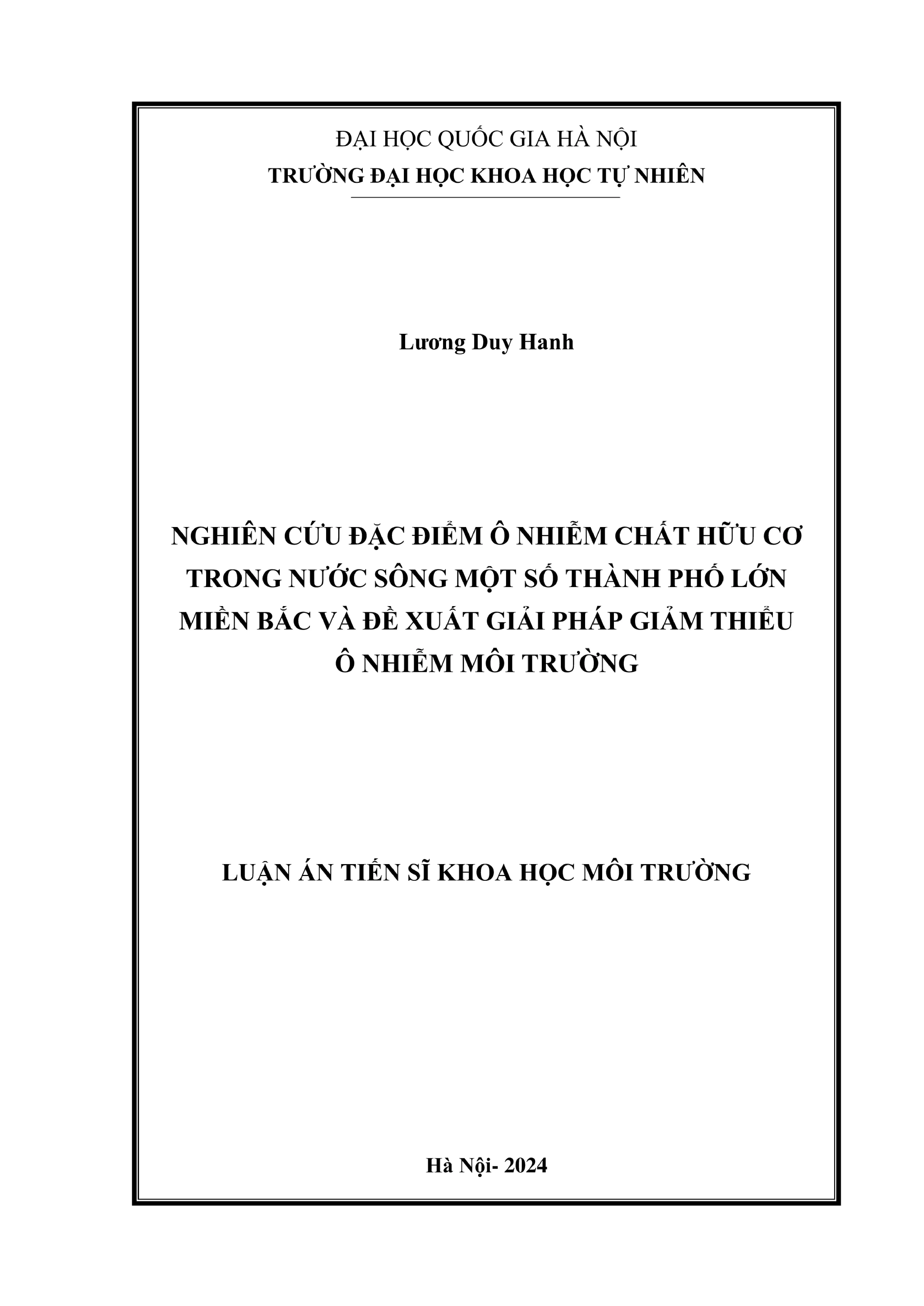 Ô nhiễm chất hữu cơ nước sông miền Bắc và giải pháp giảm thiểu