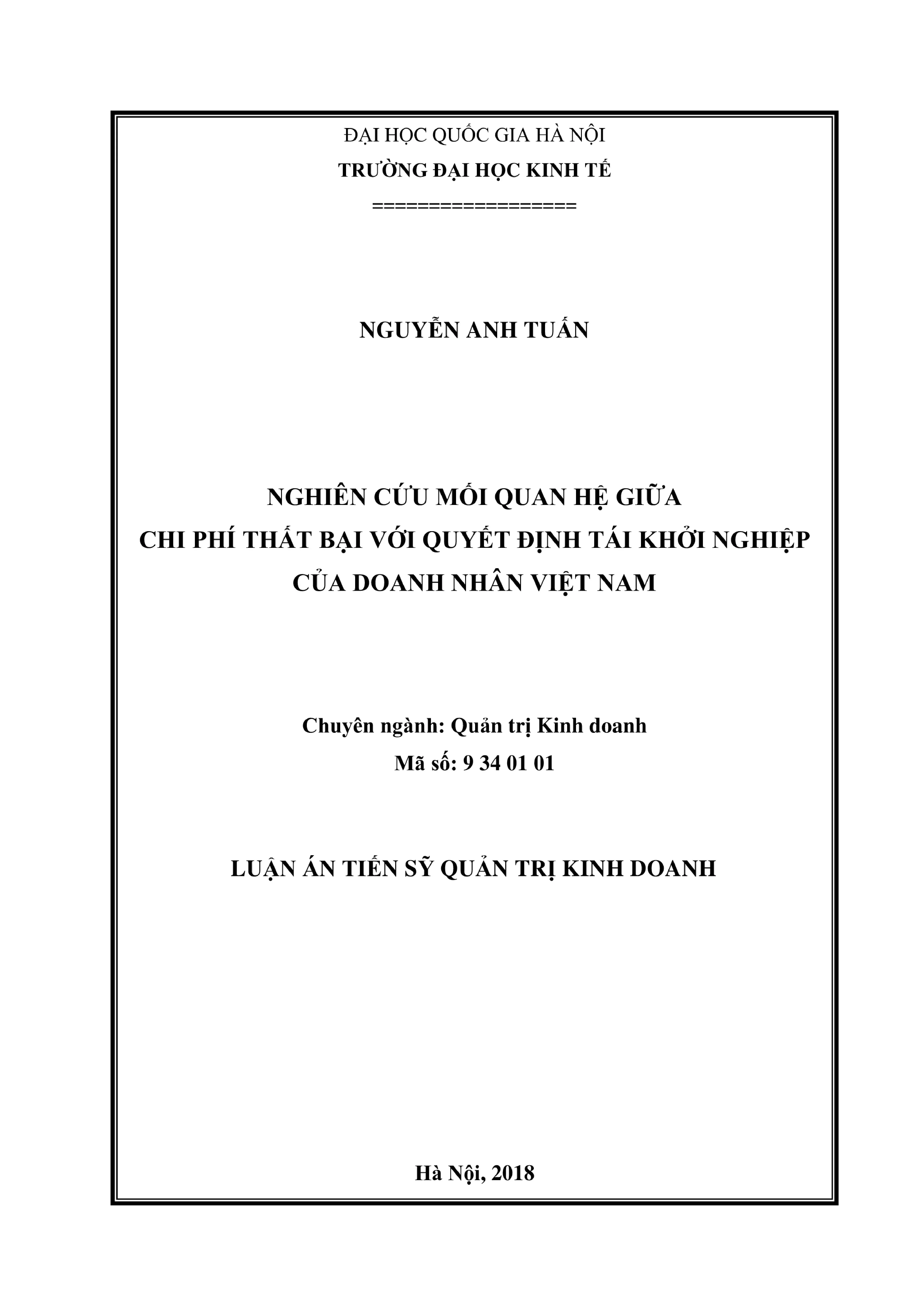 Chi phí thất bại và quyết định tái khởi nghiệp của doanh nhân Việt Nam