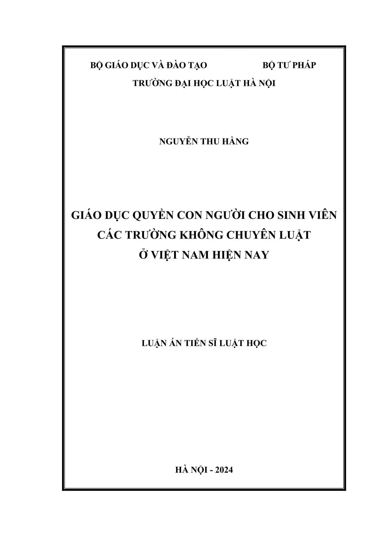 Giáo dục quyền con người cho sinh viên không chuyên luật Việt Nam