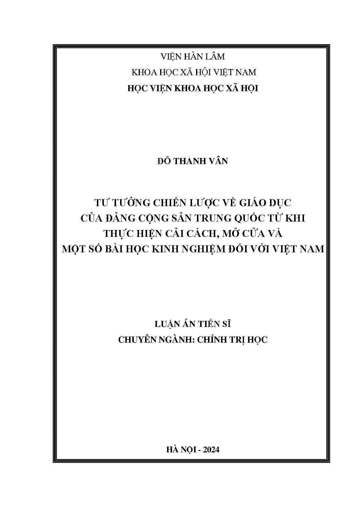 Tư tưởng chiến lược giáo dục ĐCSTQ từ cải cách và bài học VN