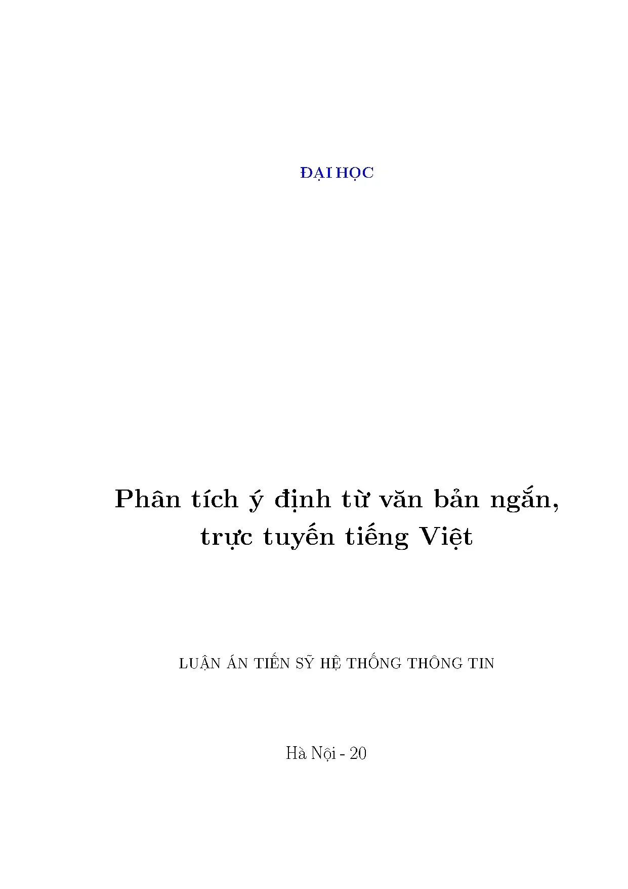 Phân tích ý định từ văn bản ngắn trực tuyến tiếng Việt