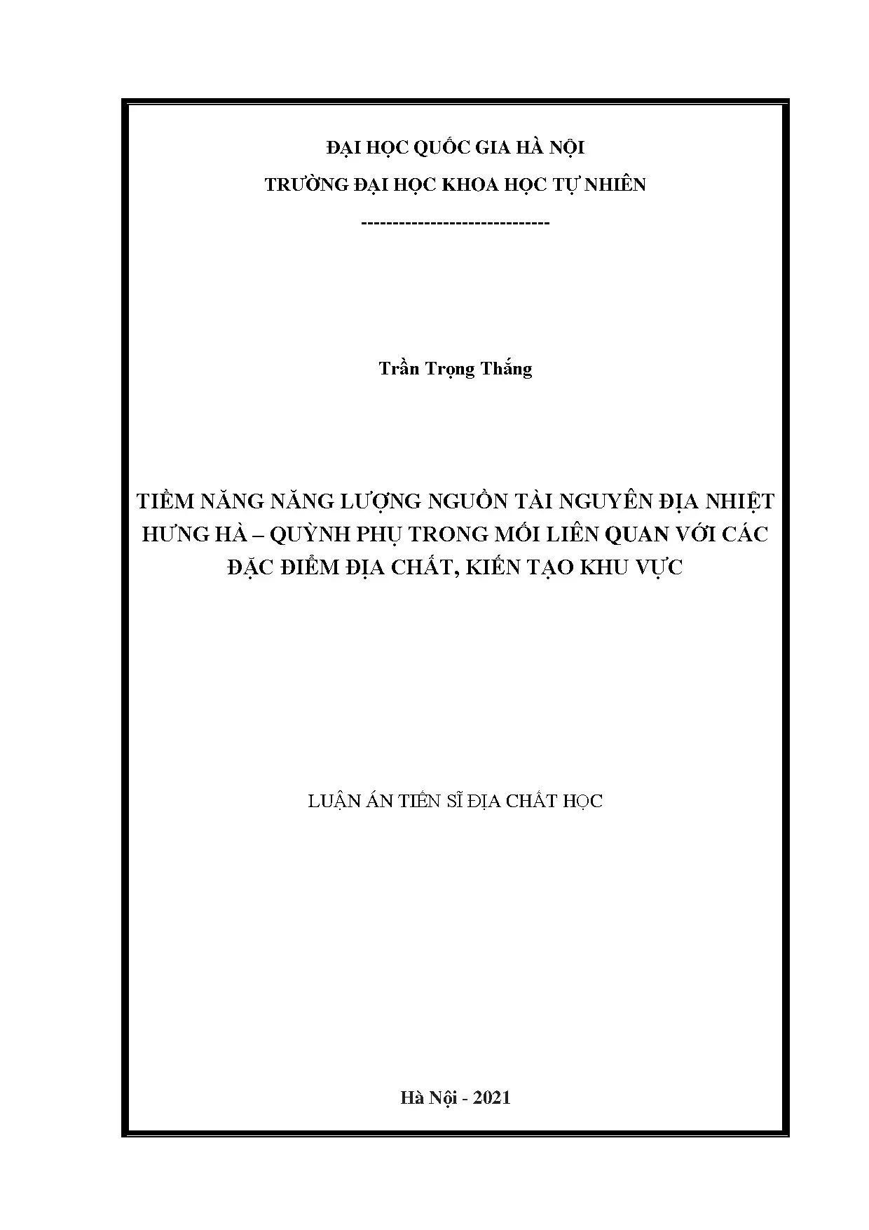 Năng lượng địa nhiệt Hưng Hà Quỳnh Phụ: Địa chất & kiến tạo
