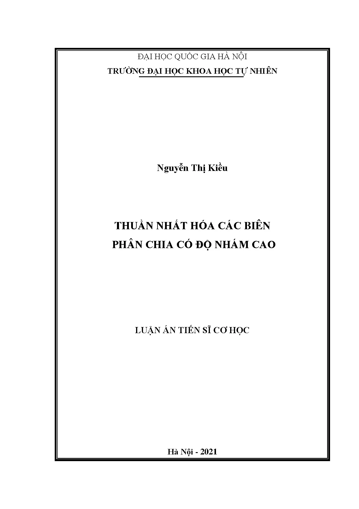 Thuần nhất hóa biên phân chia độ nhám cao trong cơ học