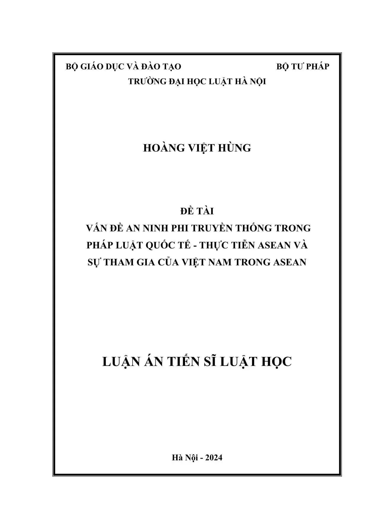 An ninh phi truyền thống: Luật quốc tế, ASEAN & Việt Nam