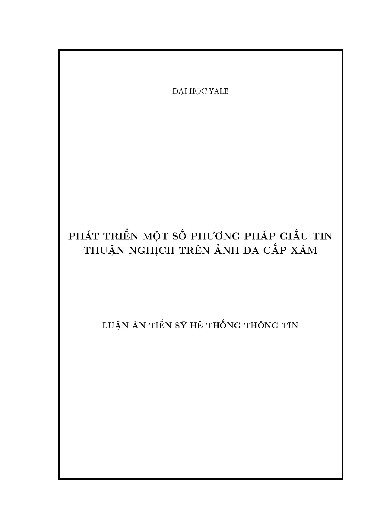 Phương pháp giấu tin thuận nghịch trên ảnh đa cấp xám