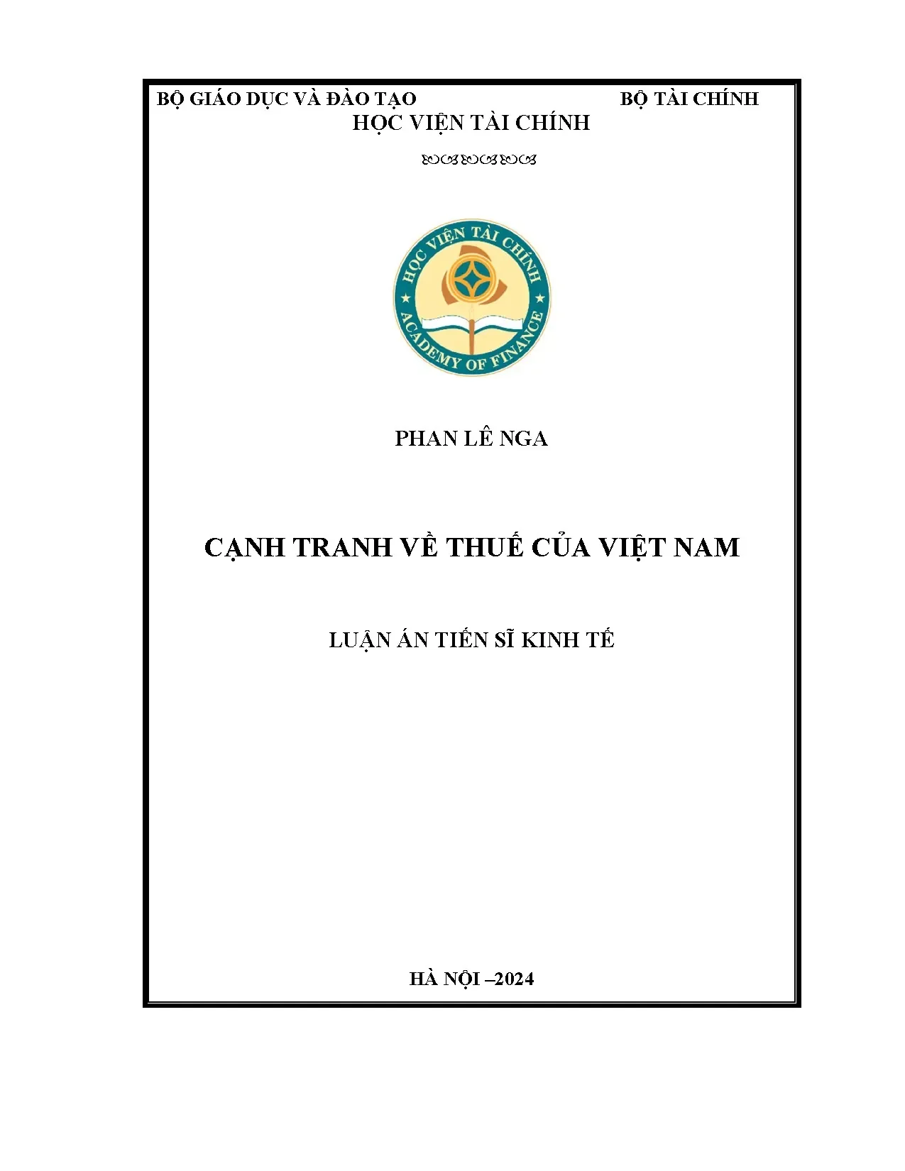Nghiên cứu cạnh tranh về thuế Việt Nam - Luận án Tiến sĩ
