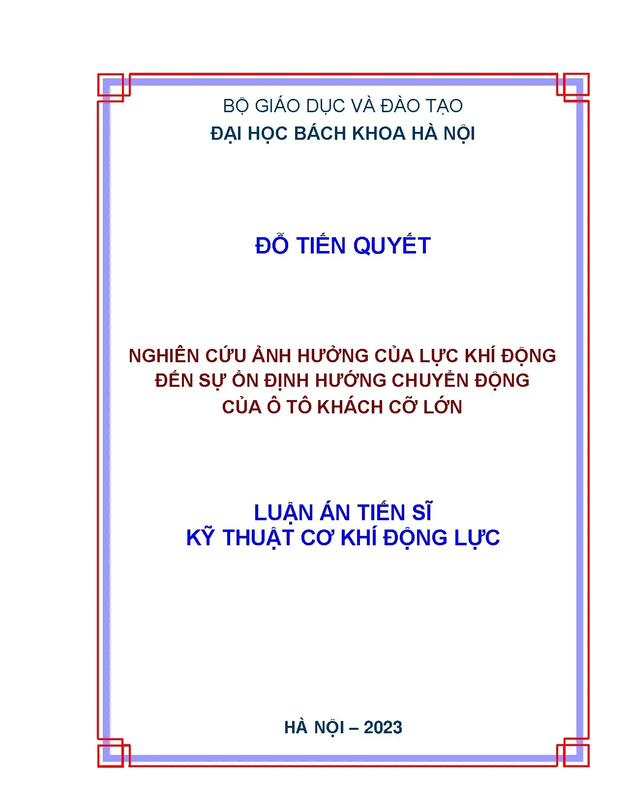 Nghiên cứu ảnh hưởng khí động đến ổn định ô tô khách cỡ lớn