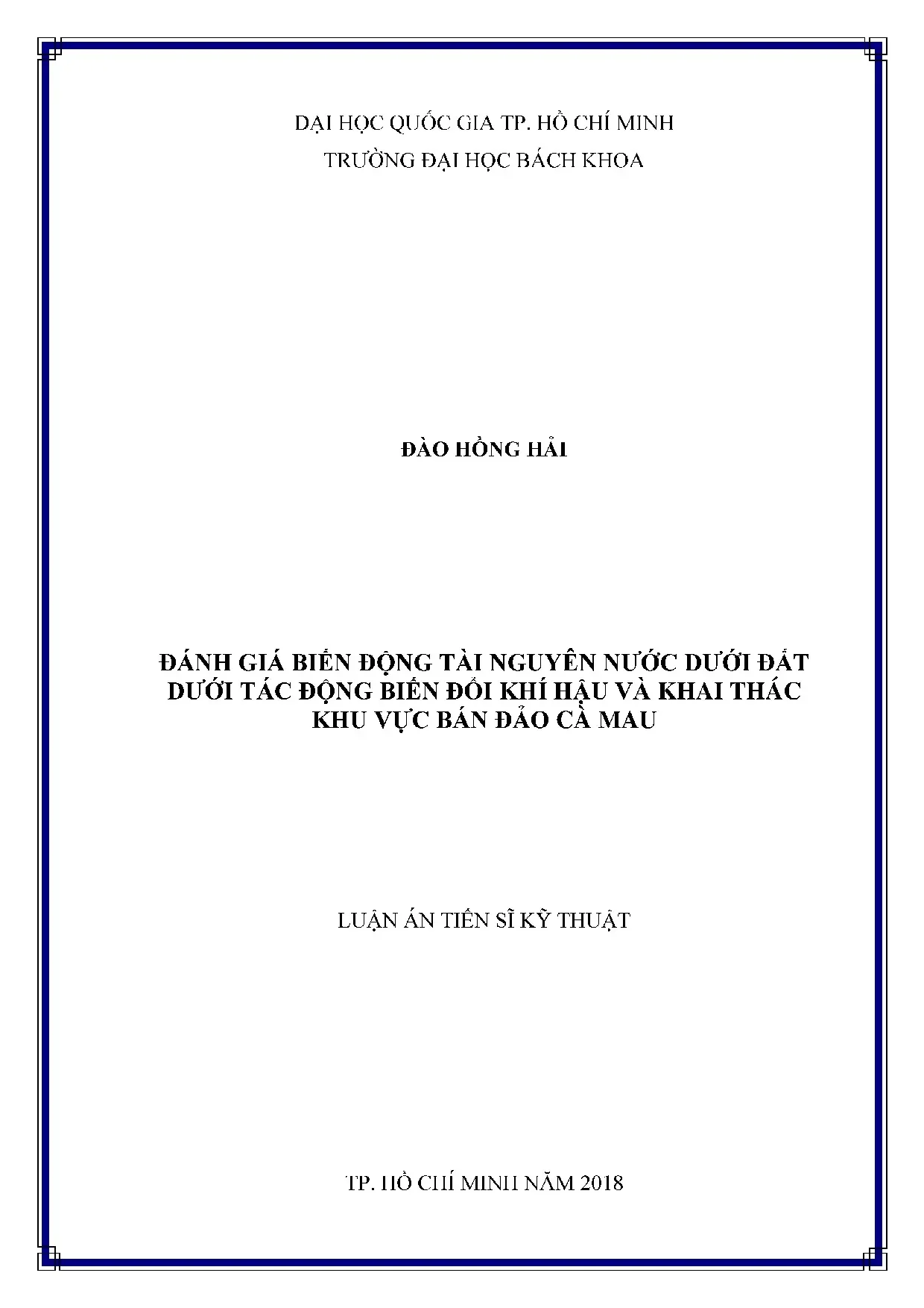 Biến động tài nguyên nước dưới đất Cà Mau: Khí hậu & Khai thác