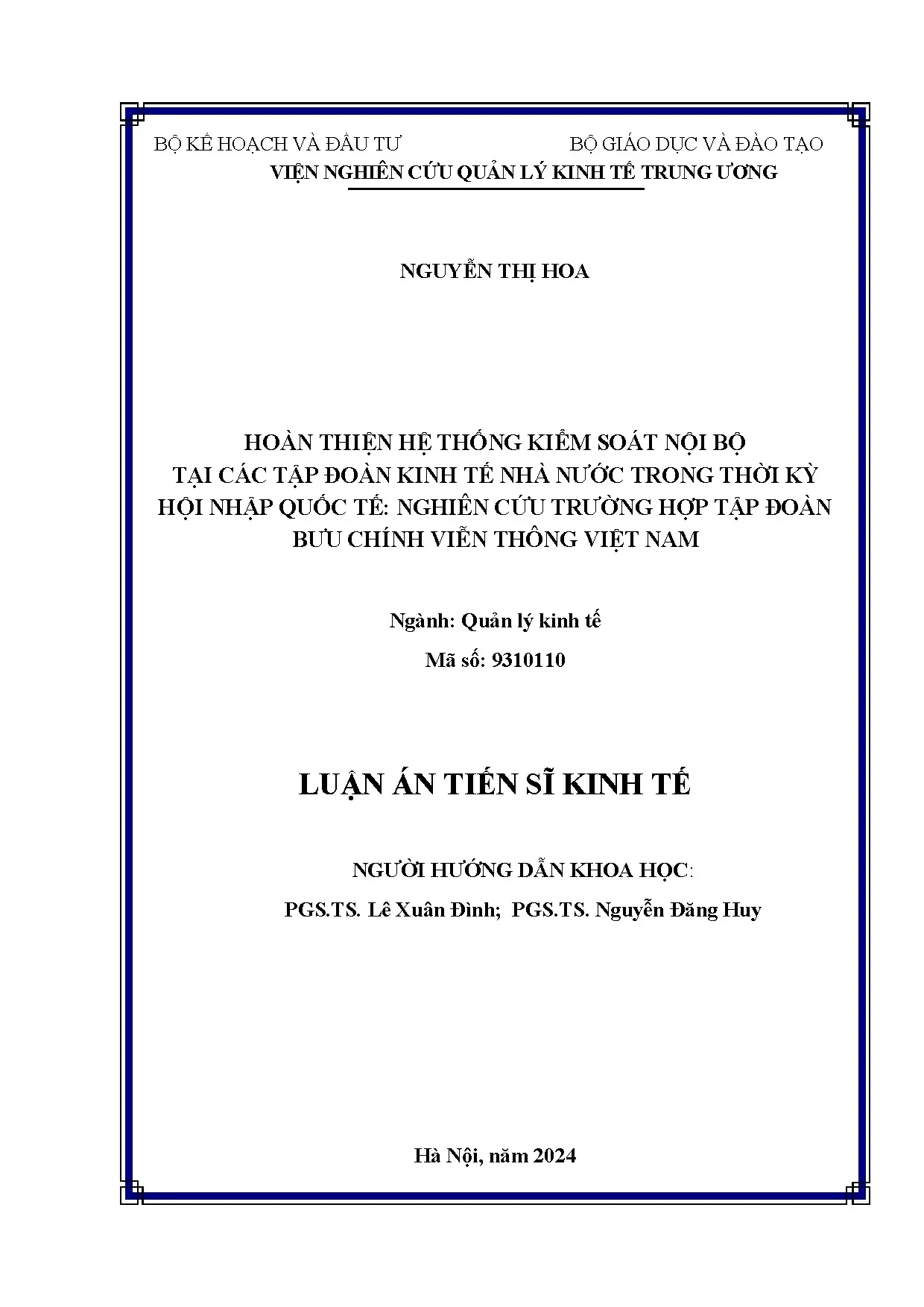 Hoàn thiện KSNB tập đoàn nhà nước thời kỳ hội nhập: VNPT